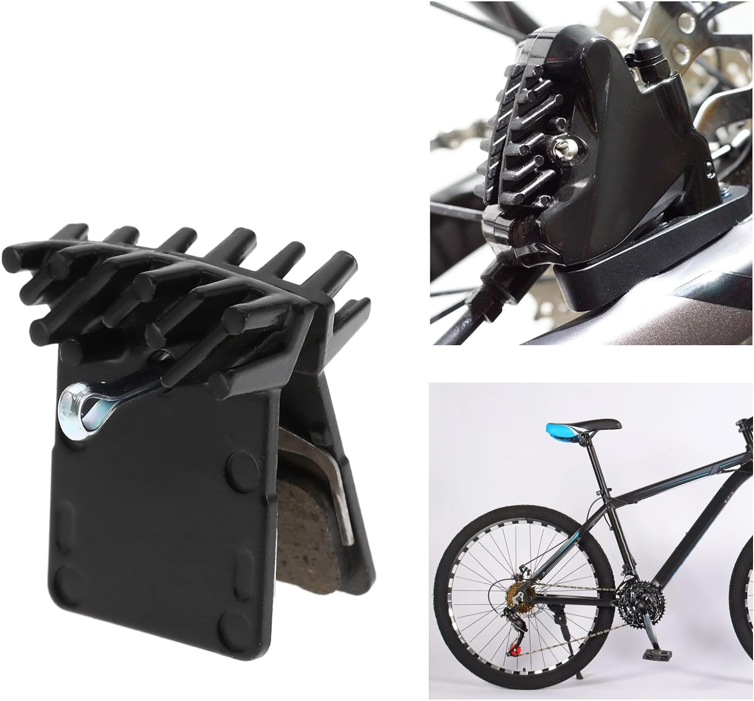 Ecsing Disc Brake Pads Replacement Compatible with Shimano L02A L03A L04A L05A L04C K02S Cooling Fin Disc Brake Pad Motorbike Accessories image number 1