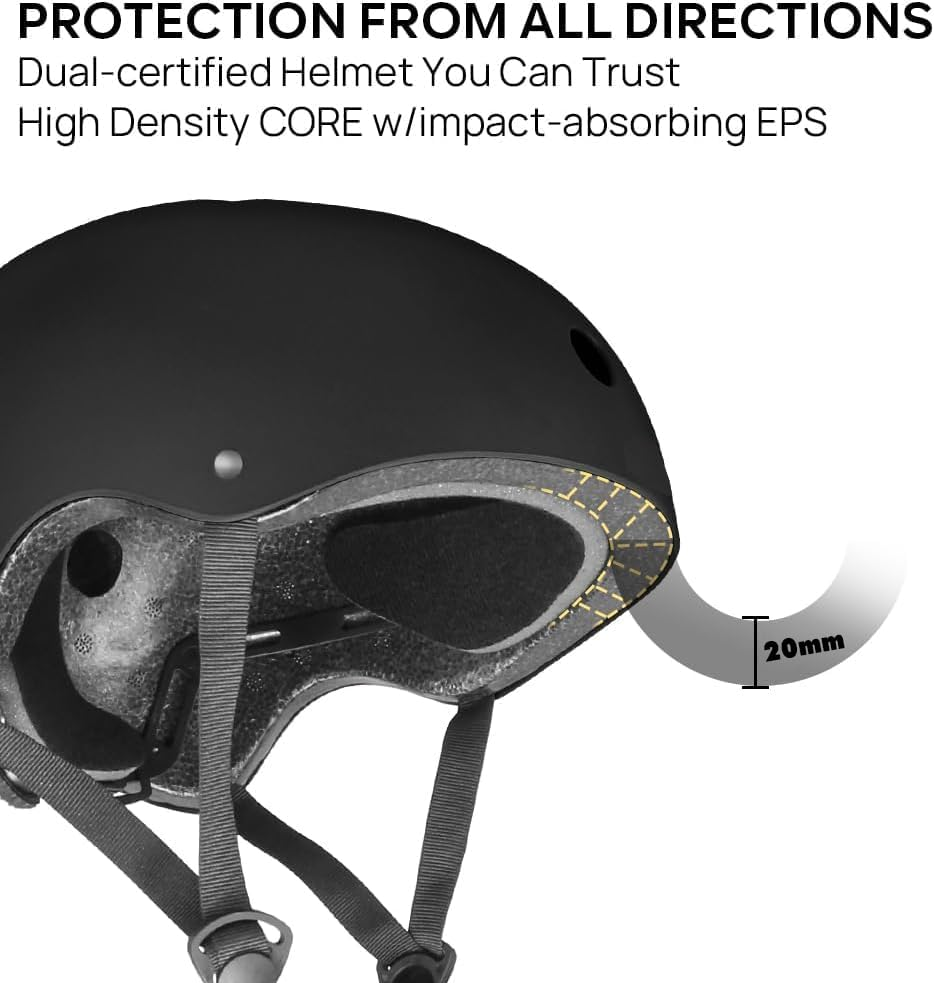 KIRLI Skateboard Helmet - Lightweight, Adjustable & Ventilated Helmet for Scooter, Roller Skate, Inline Skate image number 5