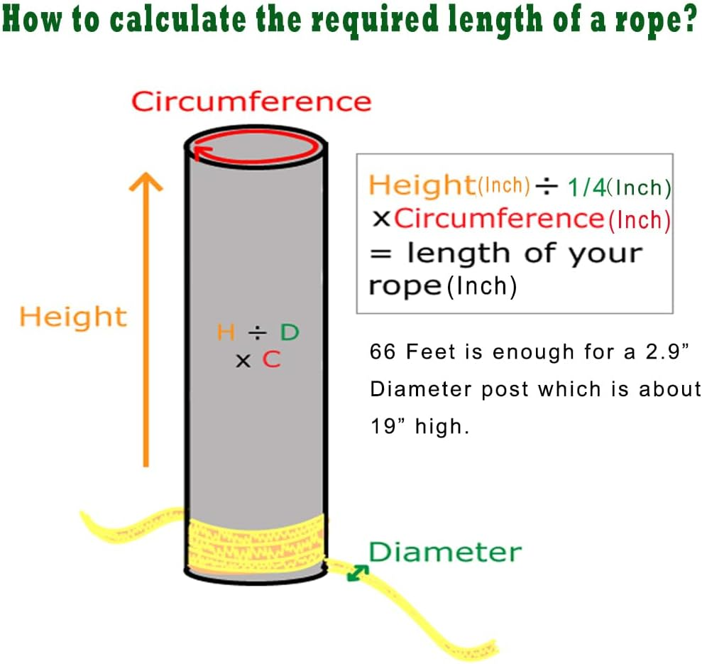 Sisal Rope for Cat Tree Repairing 66 FT, 1/4 Inch (6Mm) Diameter Sisal Rope for Cat Scratching Post Replacement, DIY Cat Scratcher, Brown image number 2