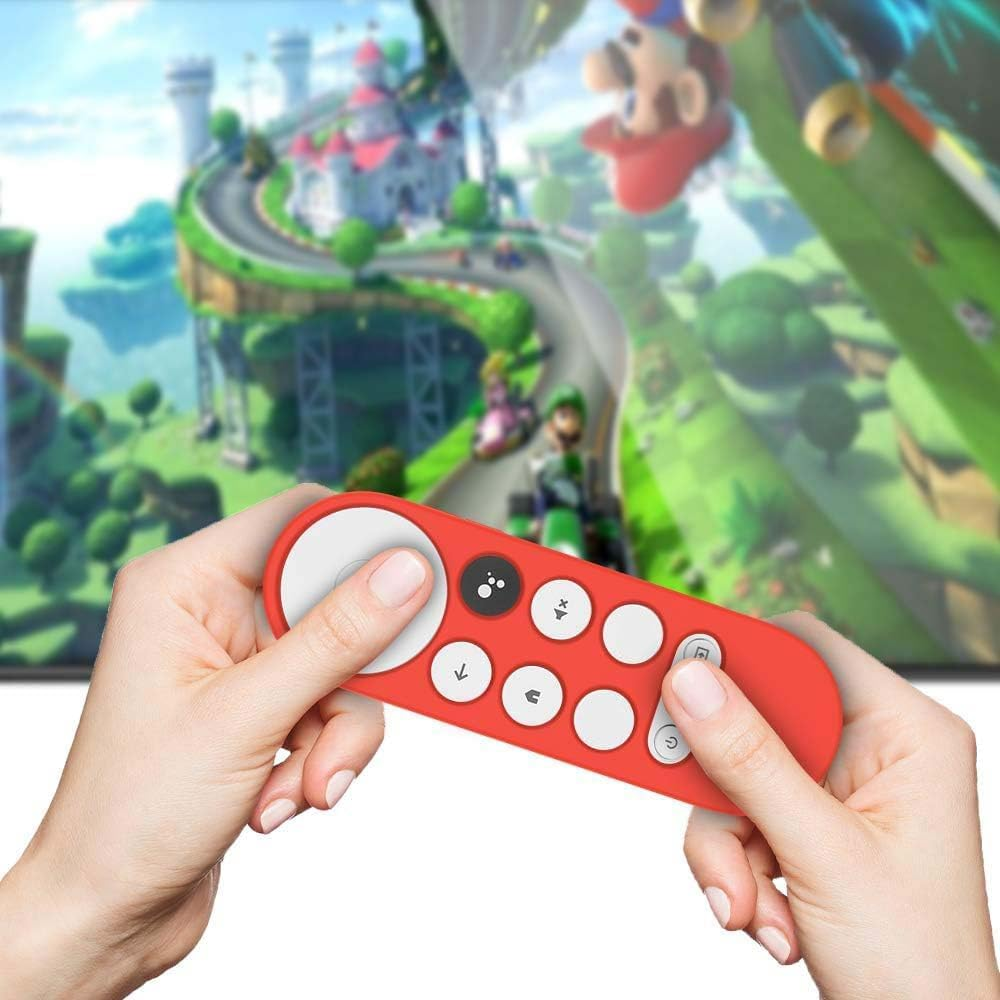 USTIYA Case for Google TV Chromecast 2020 Remote Control Case Smart Shockproof Cover Accessories (Red) - Blue image number 3