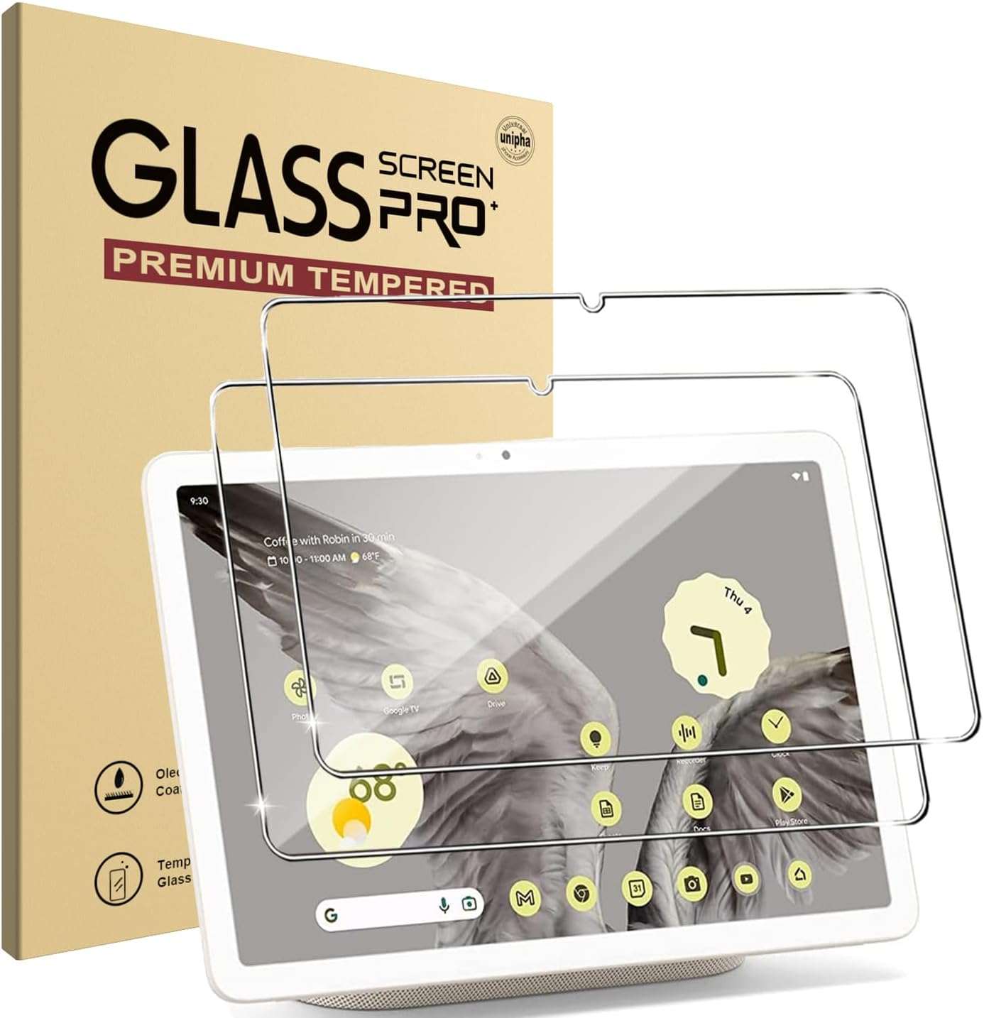 Ecomoonbyter Screen Protector for Googel Pixel Tablet 10.95 Inch(2023, Easy Installation,Tempered Glass Film, HD Clear, 2-Pack image number 3