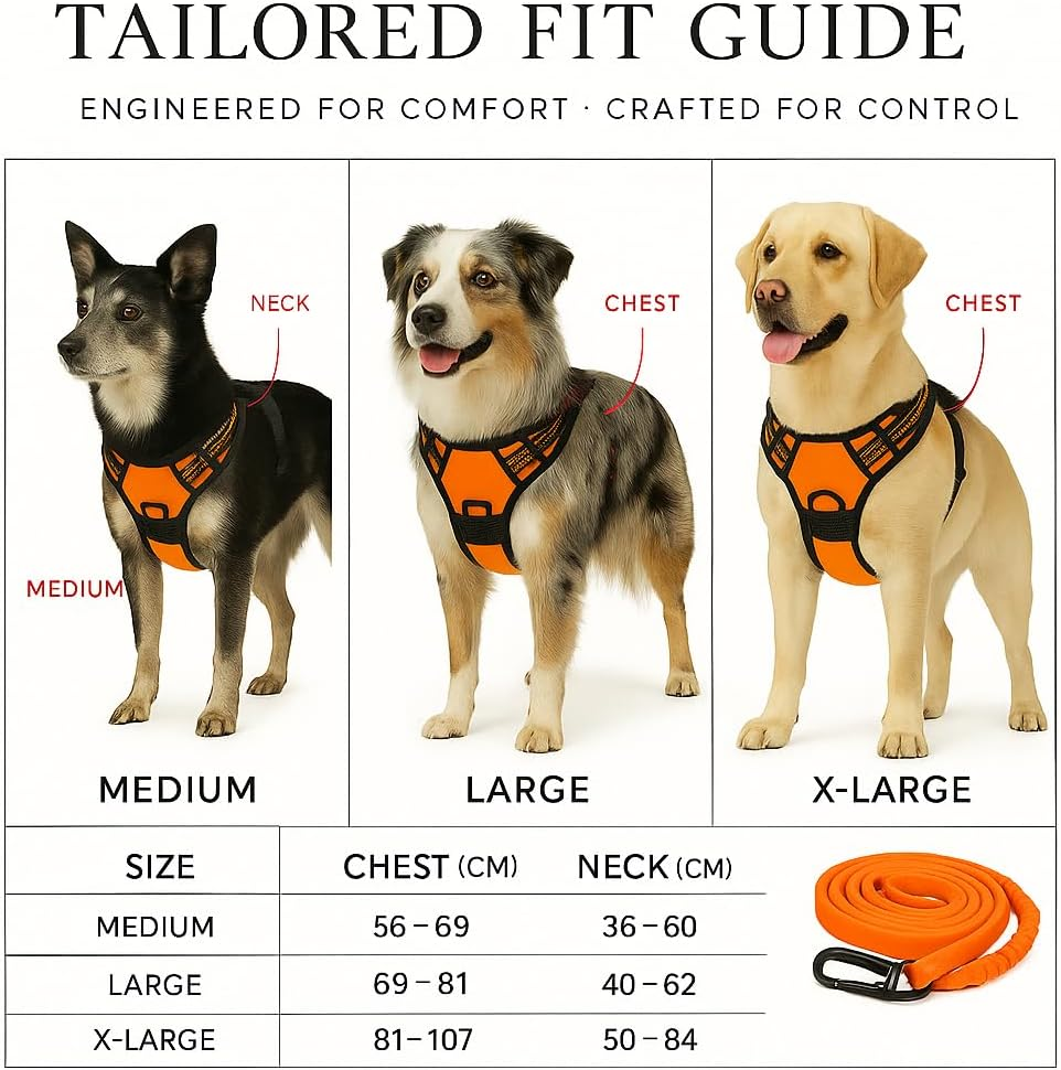 Joylytic No Pull Dog Harness & Leash Set, Reflective & Adjustable, Escape-Proof, Padded No-Choke Vest with Control Handle for Large Dogs = All in One image number 5