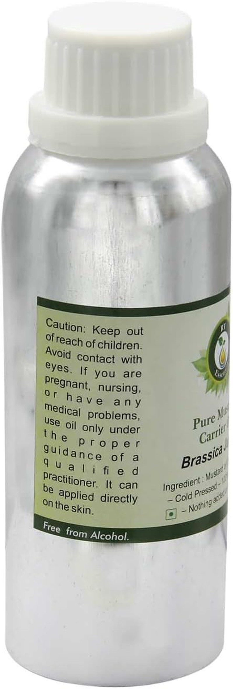Mustard Oil | Brassica Juncea | Mustard Seed Oil | Unrefined | for Hair Growth | for Skin | for Massage | 100% Pure Natural | Cold Pressed | 300Ml | 10Oz by R V Essential image number 1