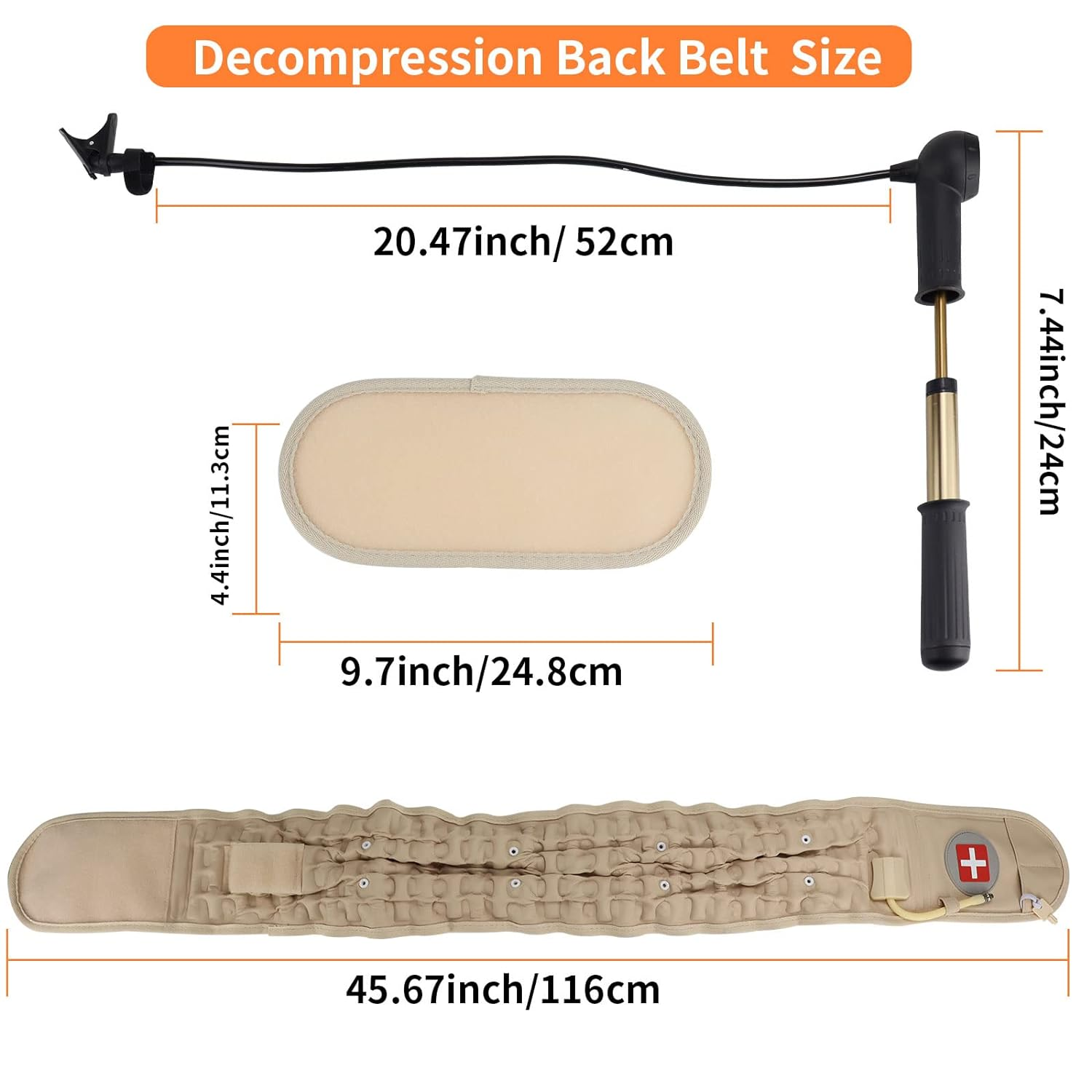 Decompression Back Belt Waist Brace Spinal for Lower Back Pain Relief - Lumbar Air Traction Device for Adult, Lumbar Decompression Belt One Size Fits 29-49 Waist image number 3