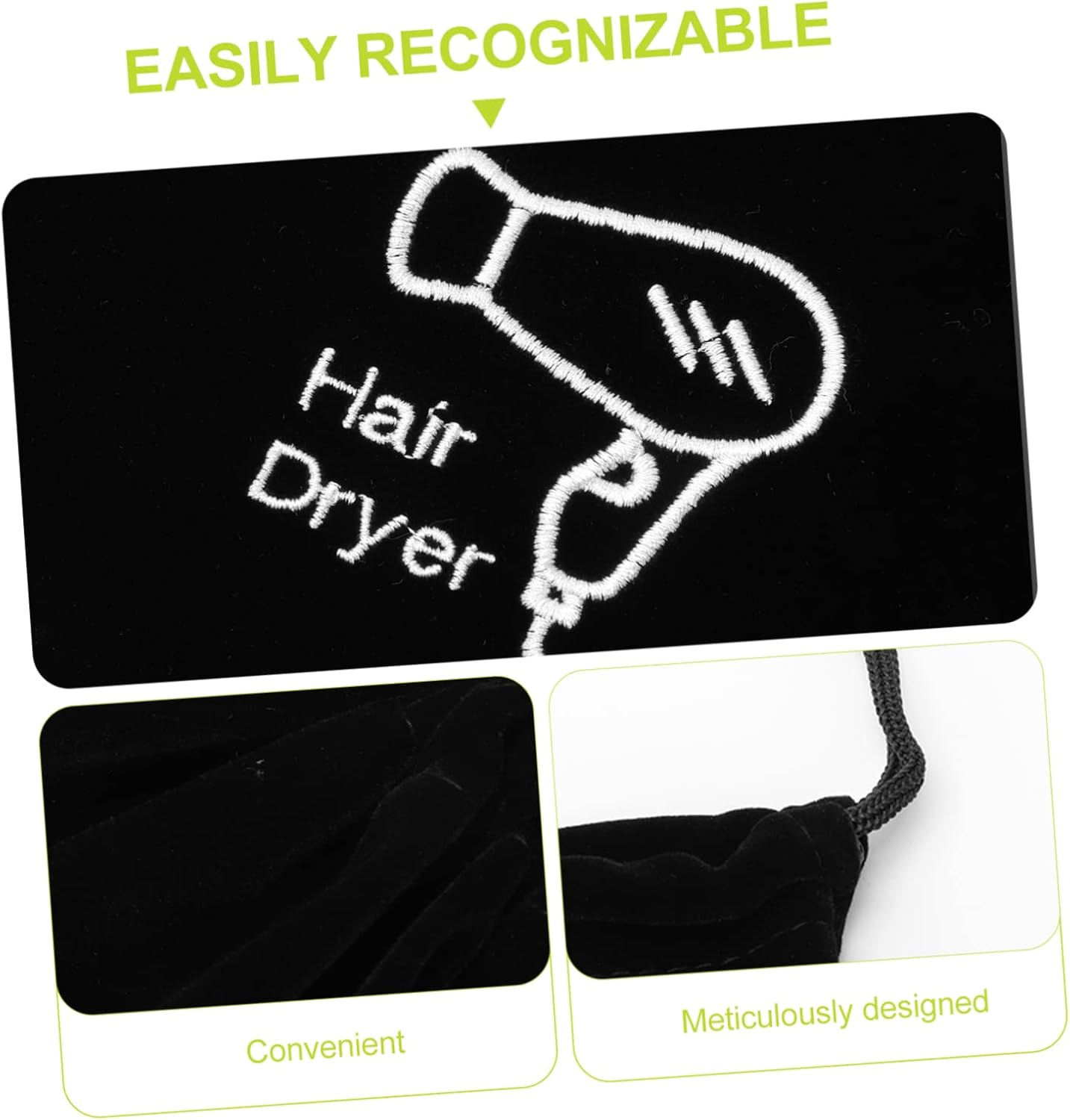 8Pcs Hair Dryer Pouch Storage Bag Multifunctional for Travel Organizer Practical Household Product image number 3