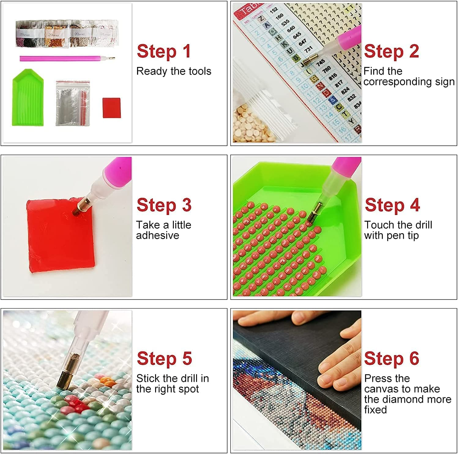 RYMILIE Diamond Painting Kits for Adults - 4 Pack Flowers and Hummingbirds DIY 5D Diamond Art Kits Full Drill Diamond Dots Paintings with Diamonds Gem Art and Crafts Home Decor 12X16Inch image number 4