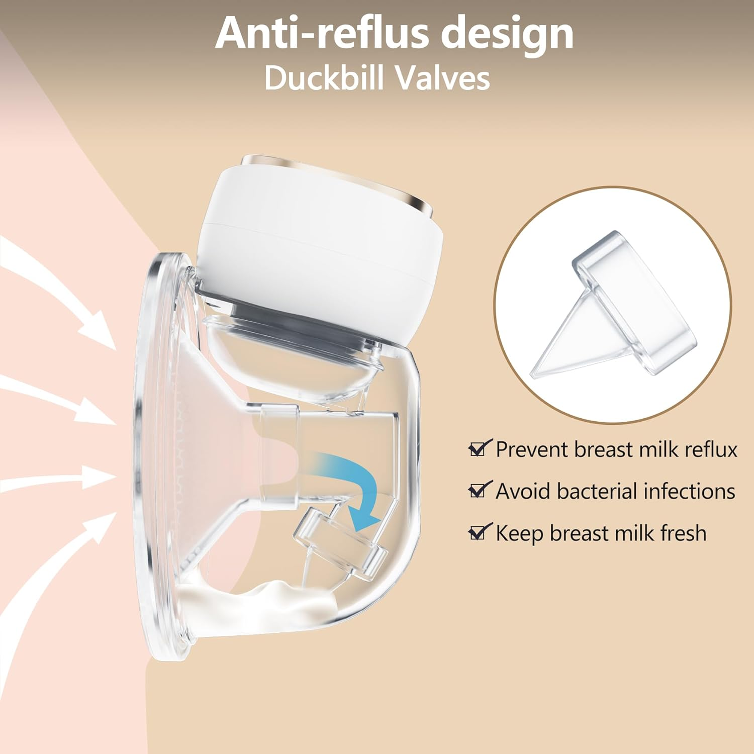 Breast Pump, Wearable Breast Pump Electric Breast Pump Hands Free Portable Breast Feeding Pumps,3 Modes-9 Levels Painless Low Noise Touch Screen Baby Pump with 2 Pack image number 6