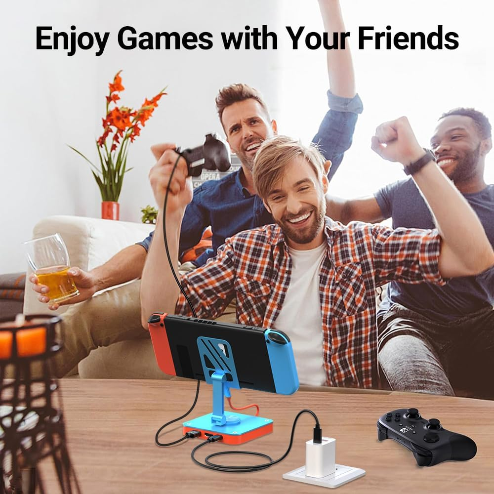 GOPALA Switch Dock: Adjustable Stand for Nintendo Switch/Oled/Steam Deck/Ipad Pro/Macbook/Dell/Hp - 4K/1080P Replacement Docking Station image number 2