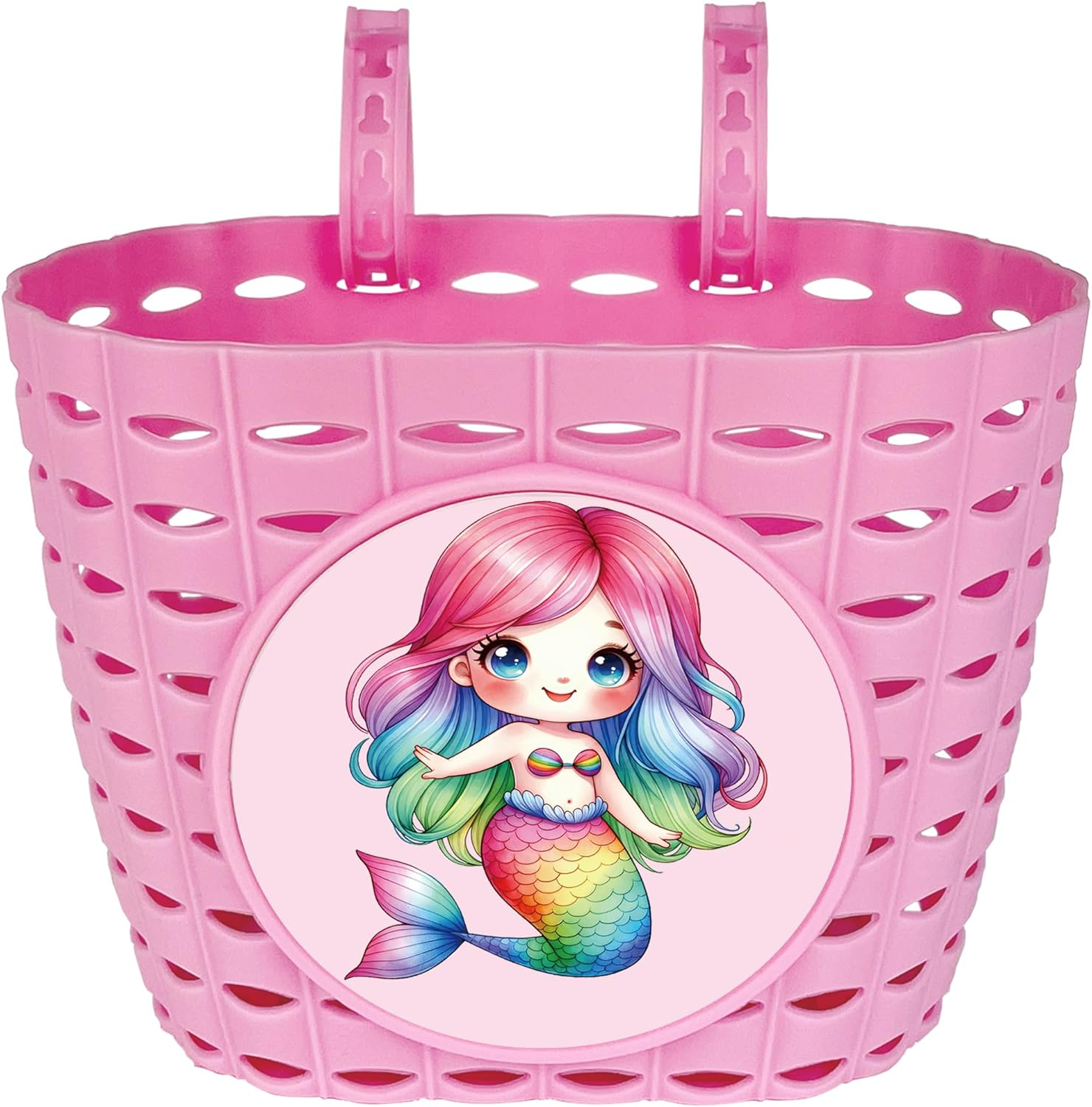 Kids Bike Basket for Girls, Pink Bicycle Front Handlebar Basket, Adjustable Plastic Tricycle Basket for Baby Girls, Toddlers image number 5