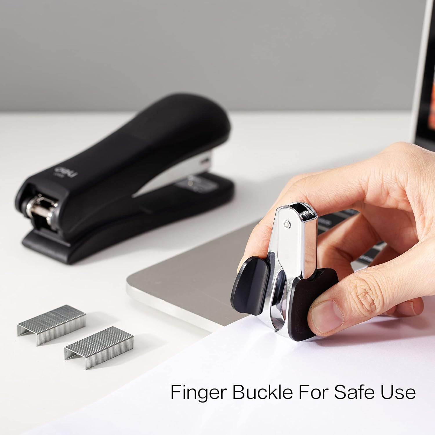 Deli Stapler Value Pack, Desktop Standard Staplers, 20 Sheet Capacity, Includes Staples & Staple Remover, Black image number 2