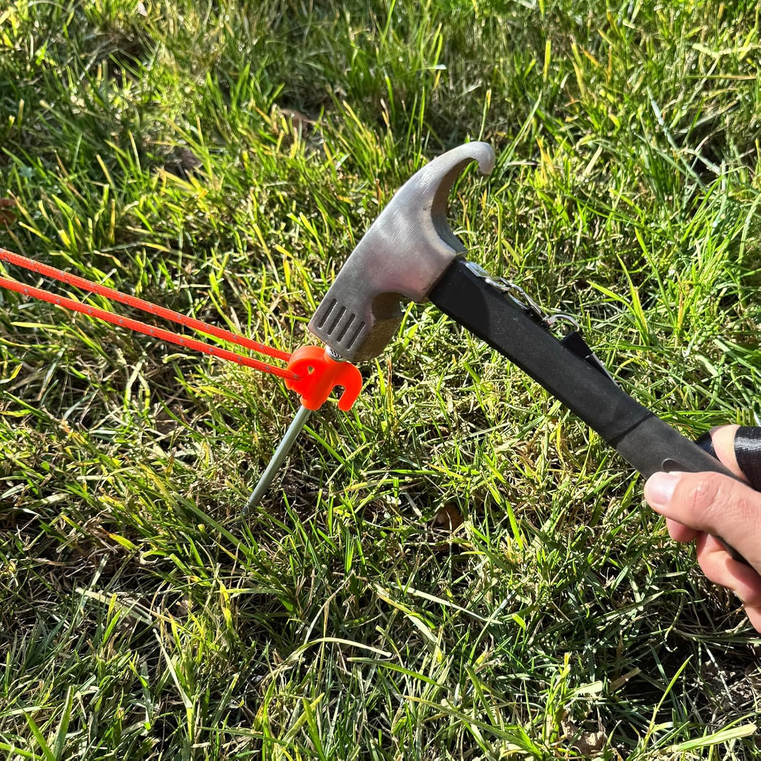 Tent Stakes, 20PCS Galvanized Ground Stake, 25Cm Non-Rust Metal Tent Pegs Camping Tent Spikes Anchors for Outdoor Canopy, Yard Stakes for Garden, Hiking -Organge image number 3