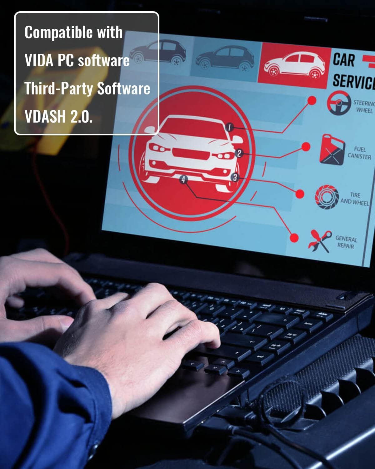 7 Ft VOE OBD to Ethernet Adapter Fit for Volvo Vehicles Based on SPA CMA Platform 2016+ Replace 9513108 9513062, OBD Cable Compatible with VIDA PC Software or Third-Party Software image number 1