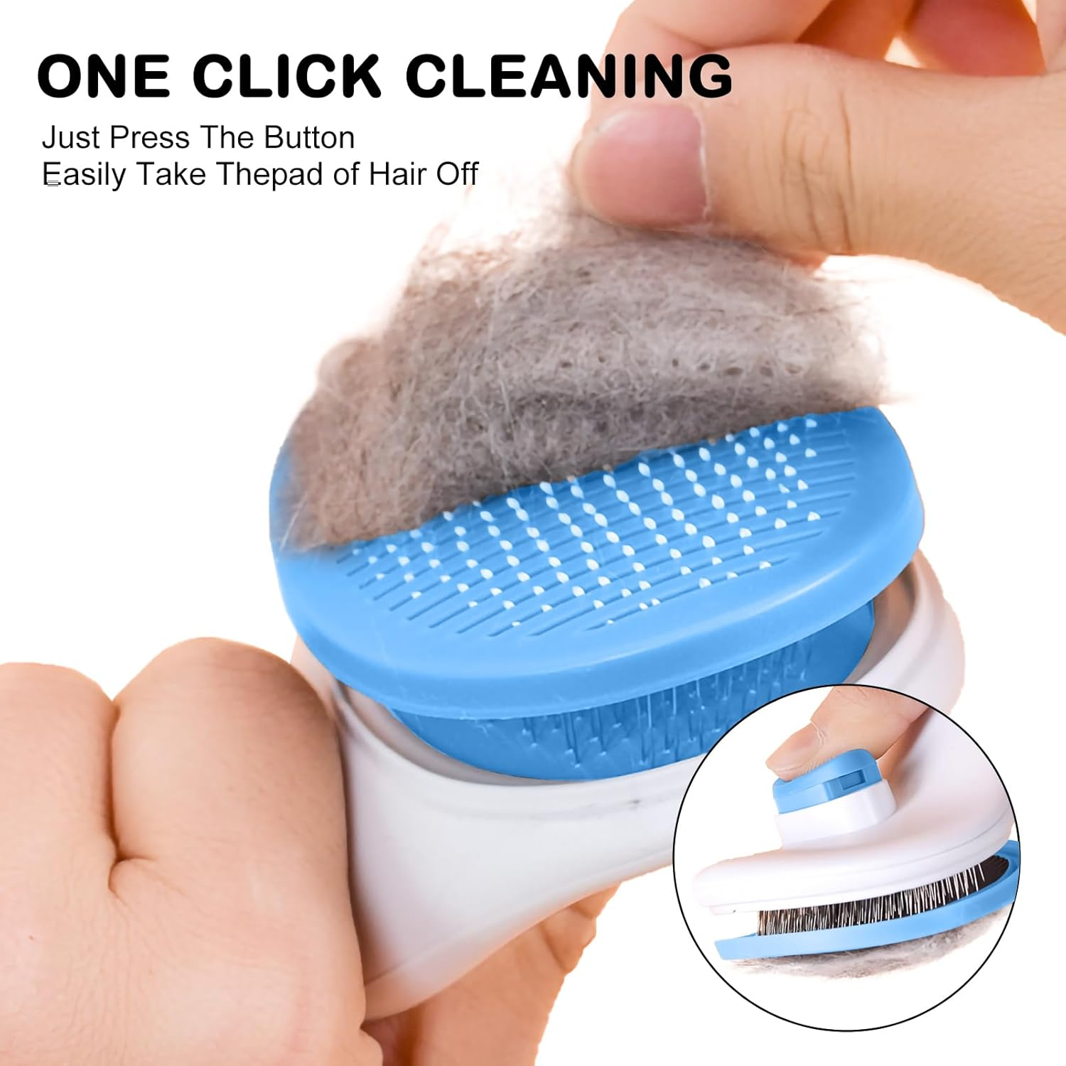 Cat Brush for Shedding and Grooming, Self Cleaning Slicker Brushes for Dogs and Cats Grooming Brush Tool, Bath Brush Hair Grooming Comb Hair Slicker Brush, Cats Dogs Brush Massage-Self Cleaning image number 6