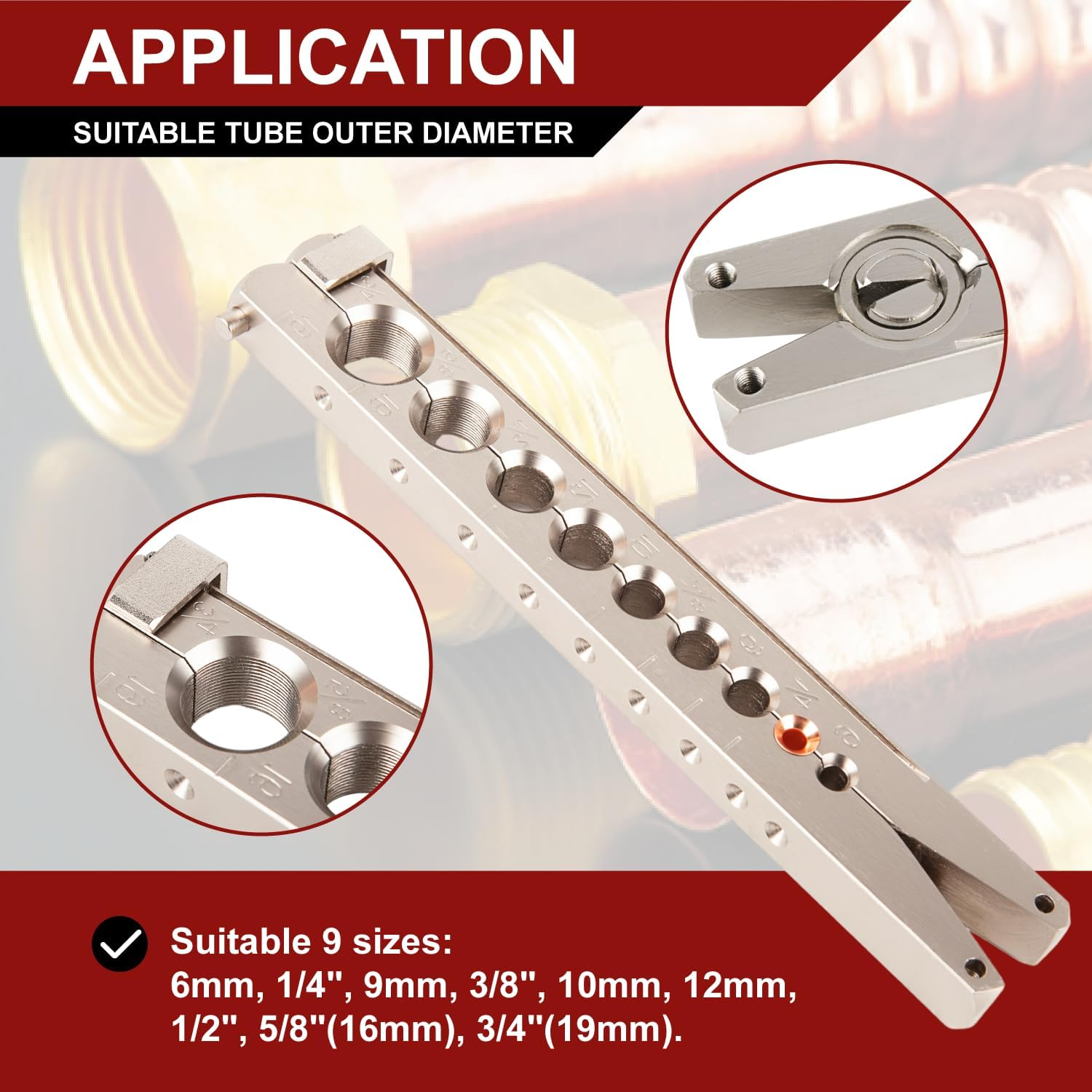 Wostore Manual & Electric Eccentric Flaring Tool - 9 Dies for Eccentric Flares on 6Mm,1/4",9Mm,3/8",10Mm,12Mm,1/2",5/8"(16Mm)&3/4"(19Mm) Copper Pipes - Ideal for Refrigeration HVAC Plumping Work&hellip; image number 3