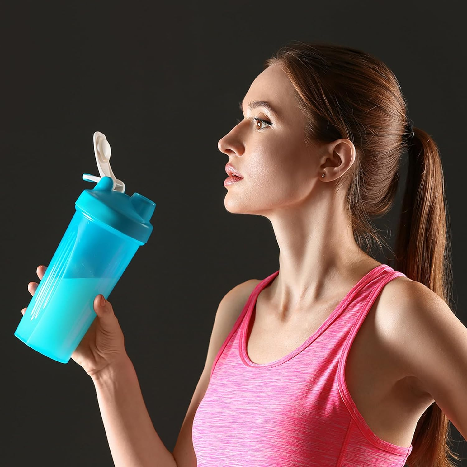 Baderke 2 Pcs Protein Container with Funnels Stand, 4 Stackable Leakproof Dispenser, Portable Keychain Container for Workout, Fitness, Travel (Gray, White) image number 4