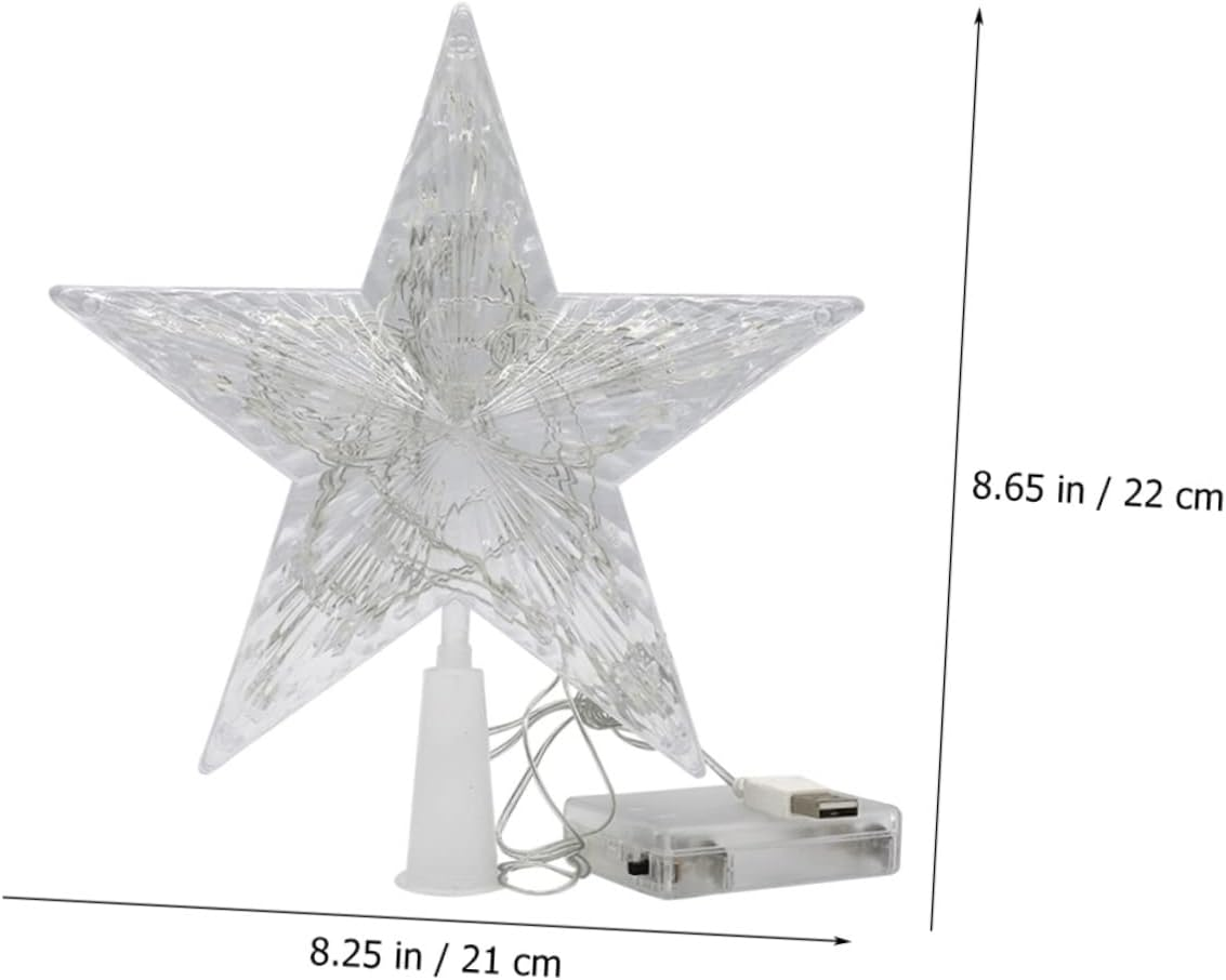 Tree Top Star Plastic Christmas Tree Topper Decorative Xmas Ornament Easy to Use