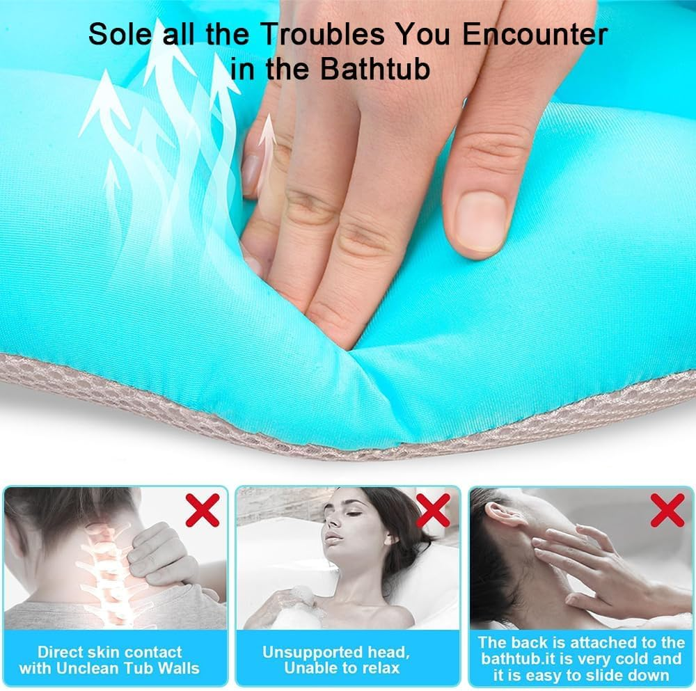 Full Body Bath Cushion Bath Pillow, Non-Slip Portable Bath Cushion, Bathtub Cushion Bathtub Seat Backrest for Head Neck Shoulder Back Support, Spa Pillow Mat for Bathtub, 74 * 35CM