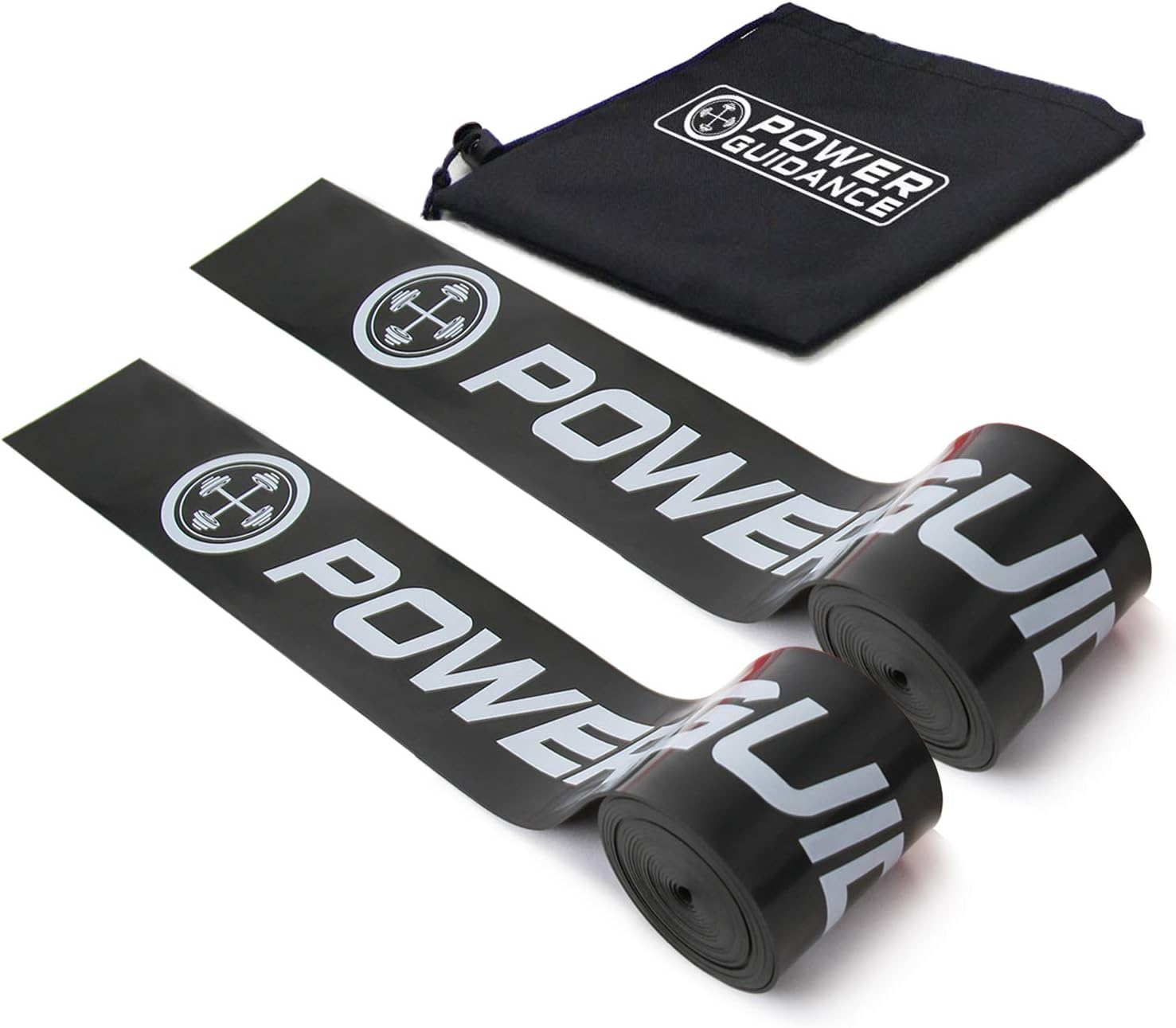 POWER GUIDANCE Muscle Floss Bands - Compression Bands - Mobility & Recovery Bands - for Improving Movement, Increasing Circulation & Reducing Soreness - Black Medium Resistance (2) image number 1