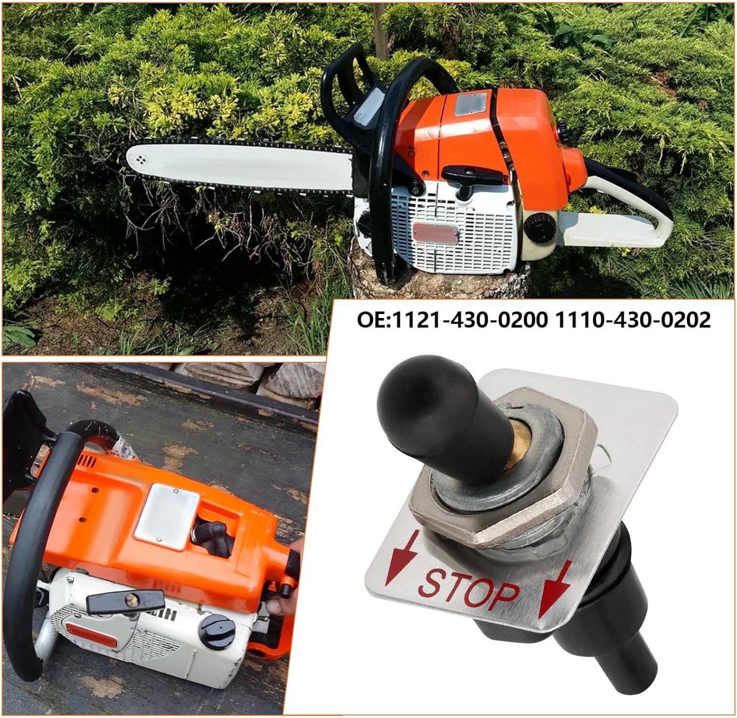 2Pcs Cut-Off Saw Engine Stop Switch 1121-430-0200 Replacement Part 1110-430-0202 Engine Rocker Switch Compatible with Stihl 030 031 032 041 041Av 045 051 056 075 image number 4