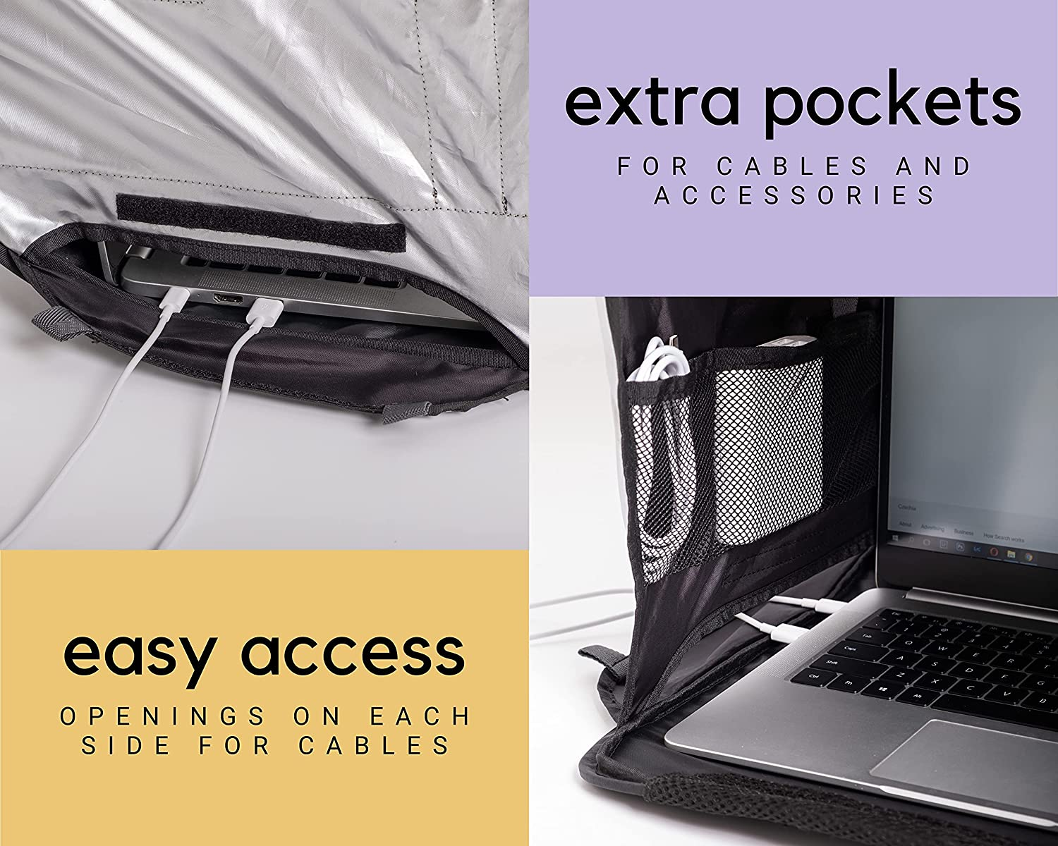 Laptop Sun Shade for Working outside | Glare Blocker | Heat Reflective | Waterproof | Fits up to 17&rdquo; Screens | Foldable & Portable Privacy Screen Hood Tent for Outdoors | Perfect Viewing Angle image number 6