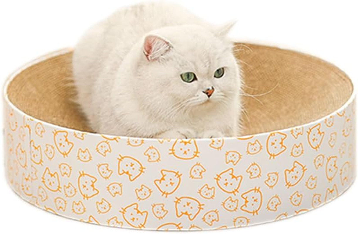 Cat Scratcher Cardboard, round Corrugated Scratch Pad, Cat Scratching Lounge Bed, Durable Recycle Board for Furniture Protection, Cat Kitty Training Toy (Style B) image number 2