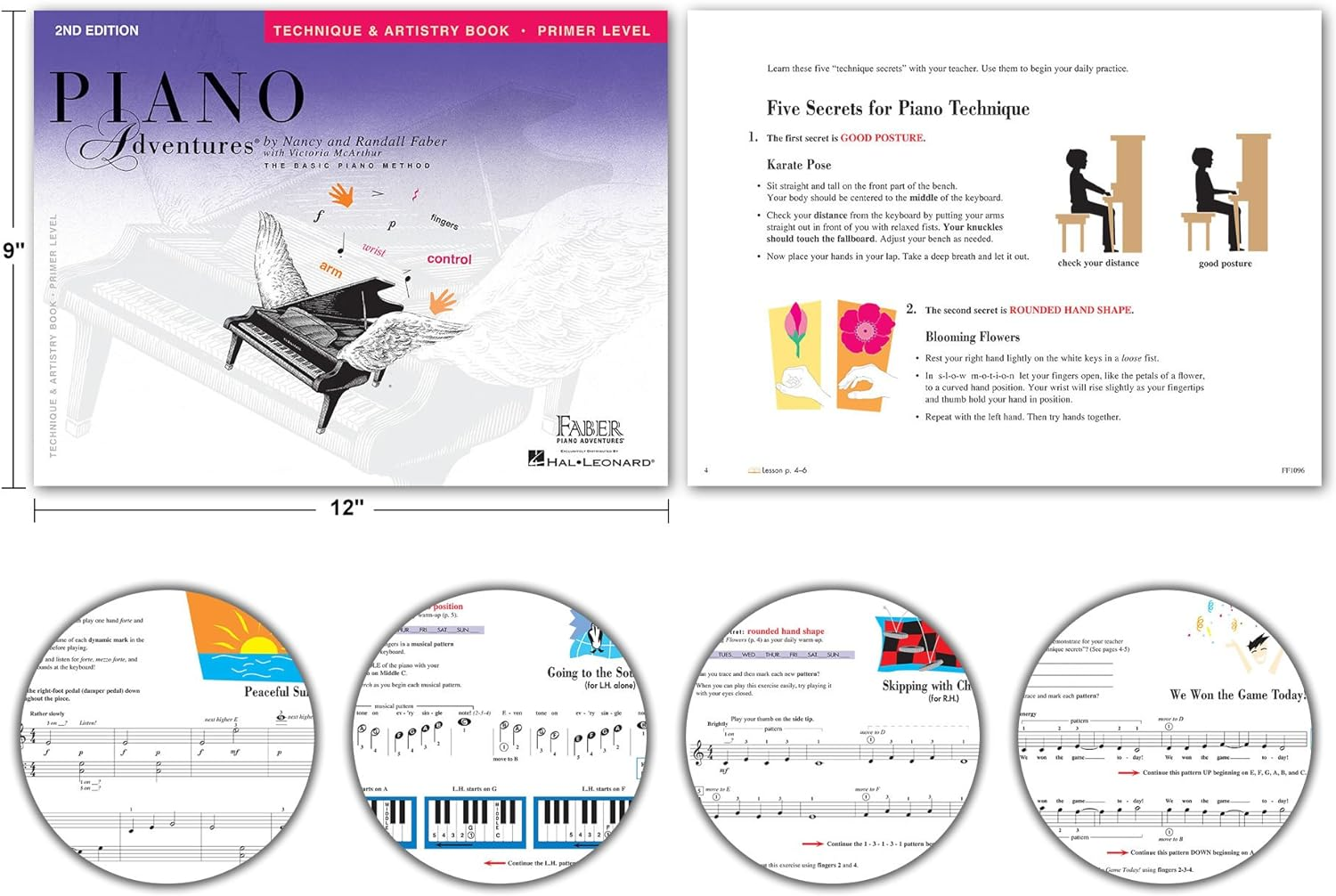 Piano Adventures Primer Level Learning Set by Nancy Faber - Lesson, Theory, Performance, Technique & Artistry Books & Juliet Music Piano Keys 88/61/54/49 Full Set Removable Sticker image number 5