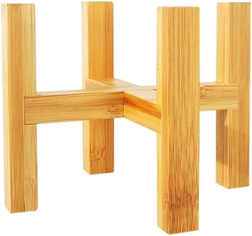 EZONEDEAL Modern Plant Stand for Indoor/Outdoor Use - Bamboo Material - Corner Plant Stand & Tabletop Planter - Easy to Install - No Tools Needed image number 4
