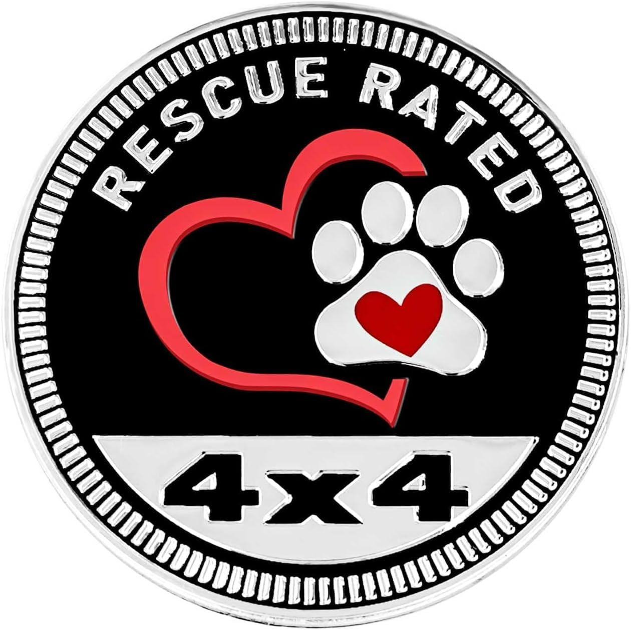 1Pc Black Dogs Badge Rated Car Emblem,4 X 4 Metal Automotive Badge 3D Metal Car Badges Emblems round Emblem Decals Stickers Compatible with Jeep Wrangler Vehicles Trucks Suv,Automotive