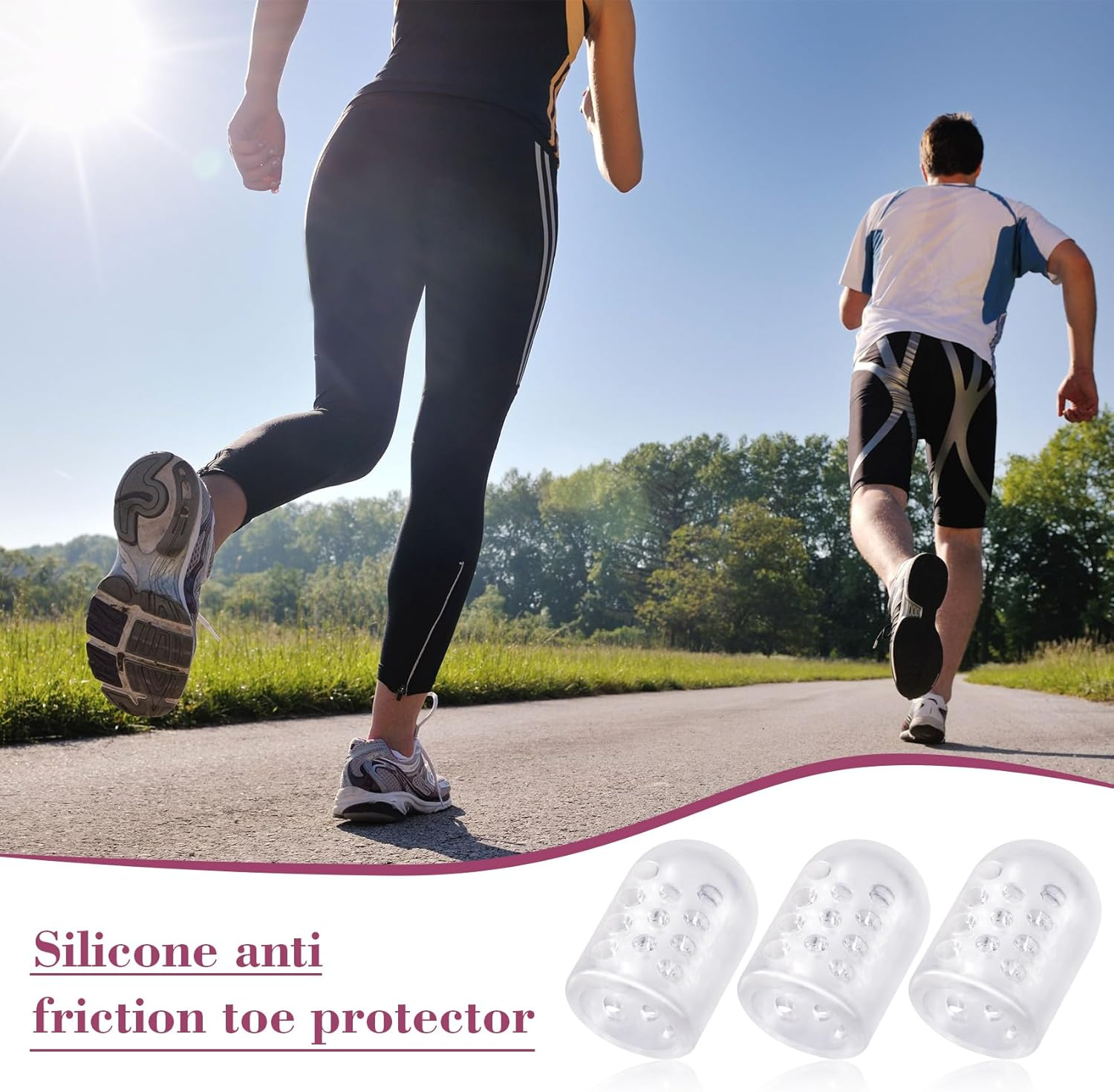 30Pcs Silicone Toe Protectors, Transparent Anti-Friction Gel Toe Covers, Breathable Caps Guards Toppers for Ingrown Toenails Pain Relief image number 2
