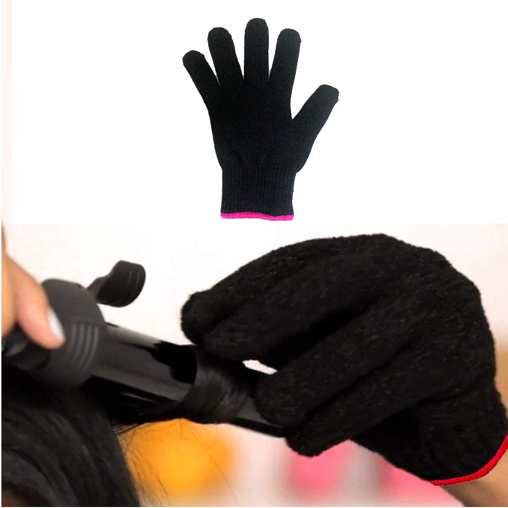 2 Professional Heat Resistant Gloves for Hair Styling Heat Blocking for Curling, Flat Iron and Curling Wand Suitable for Left and Right Hands image number 1