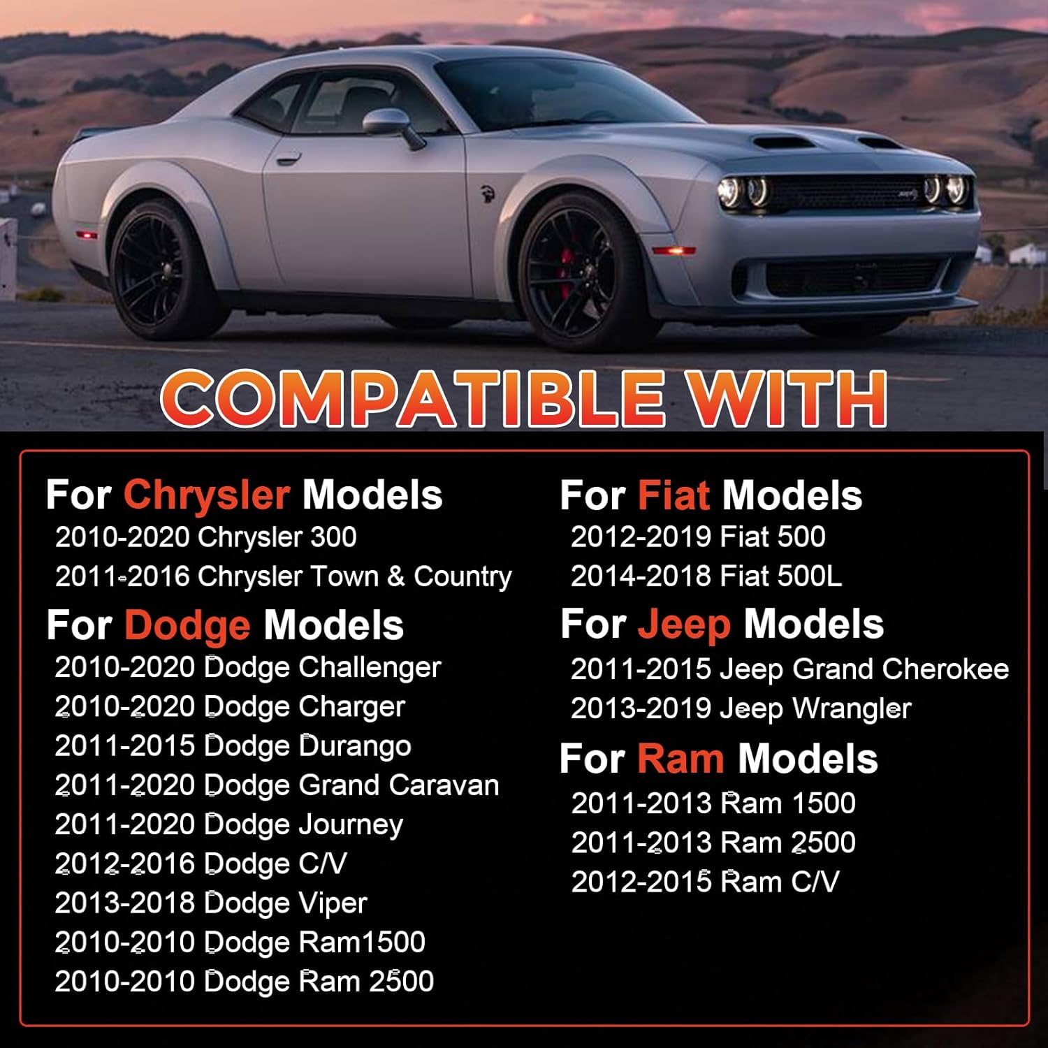 Set of 4 TPMS Tire Pressure Monitoring System Sensor 433Mhz Compatible with Jeep Wrangler JK Dodge Ram Charger Replacement for 56029398AB 68142397AA 68241067AA 68241067AB image number 3