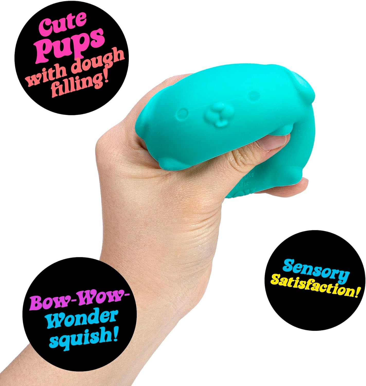 Needoh Funky Pup Stress Ball - Squishy, Flexible Stress Relief Toy, Assorted Neon Colours, Fun, Relaxing Fidget Toy for Kids & Adults, Ideal for Anxiety, Focus, and Stress Management image number 2