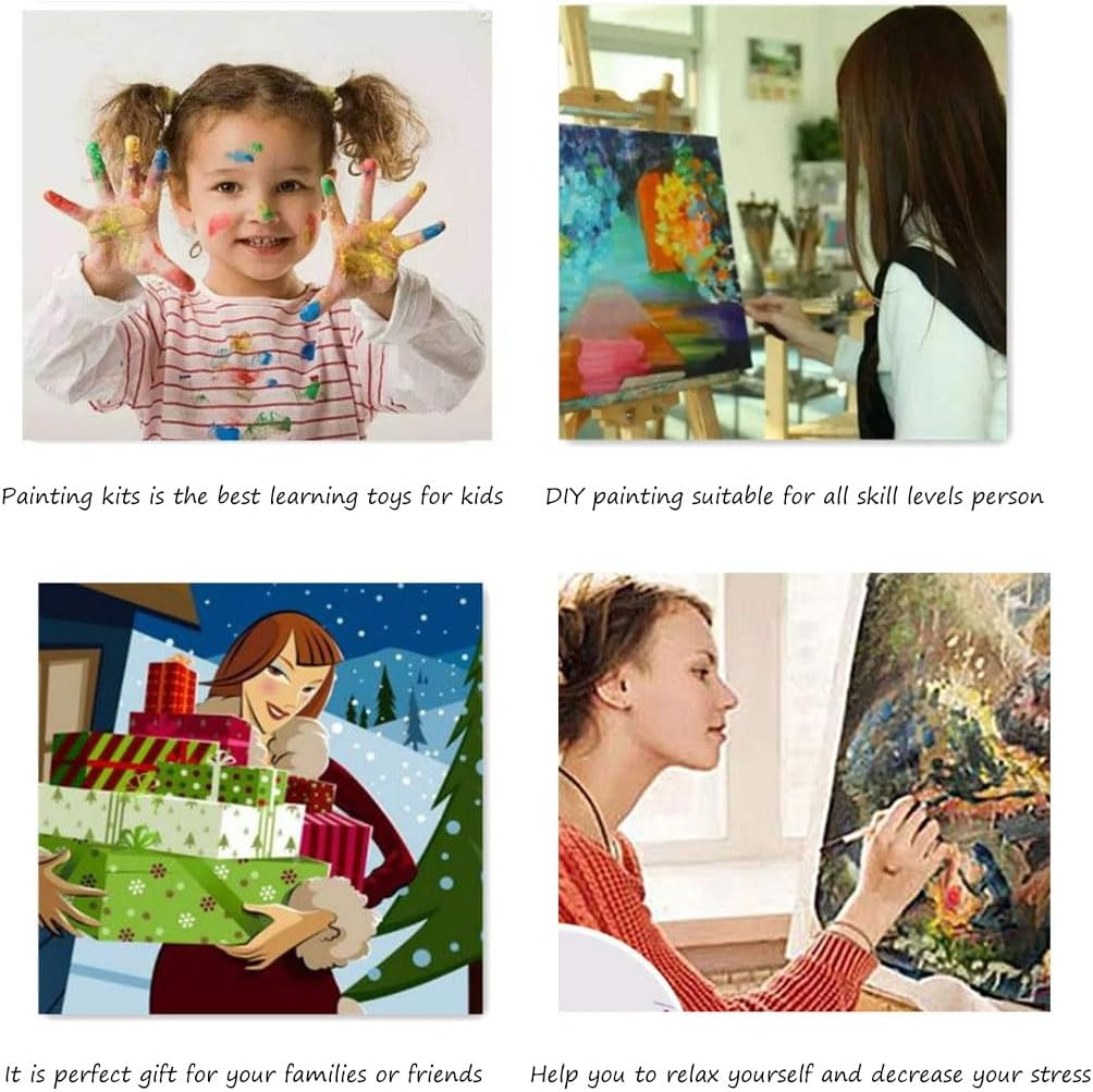 DIY Paint by Numbers, Canvas Oil Painting Kit for Kids & Adults, 16X20 Inch Acrylic Painting by Numbers - Poppy Flower (Frameless) image number 4