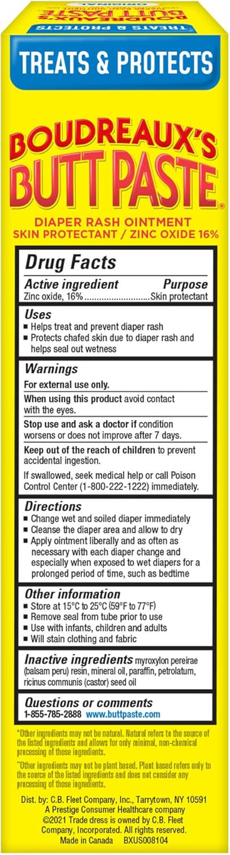 Boudreaux'S Butt Paste Diaper Rash Ointment | Original | 4 Oz. Tube | Paraben & Preservative Free image number 4