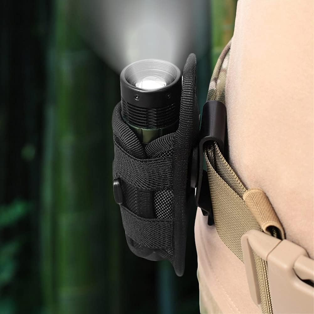Torch Holder, Black Flashlight Holster, for Outdoor Hiking Daily Maintenance Lights Field Work Climbing image number 5