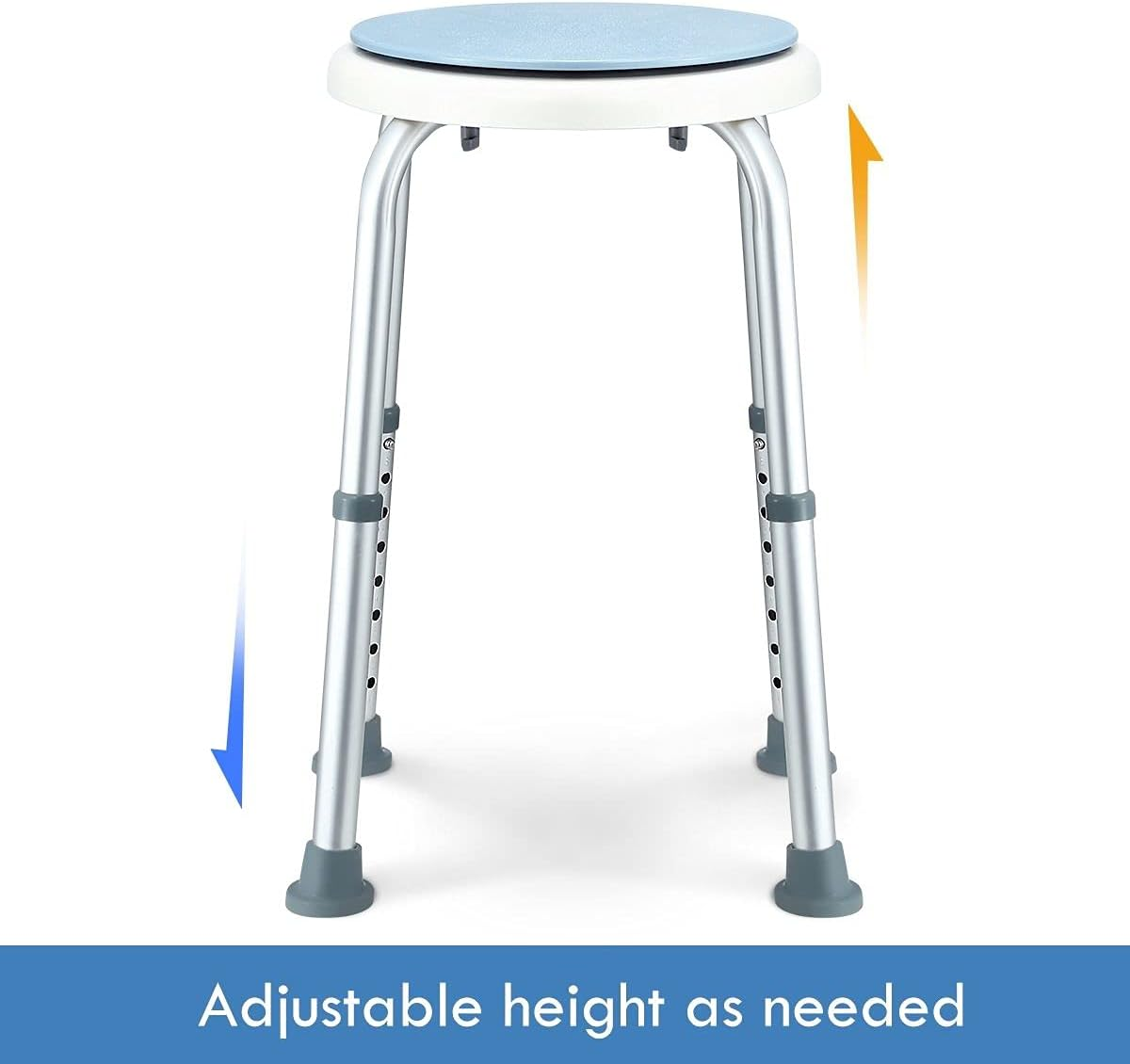 360 Degree Rotating Shower Stool Swivel Shower Chair Adjustable Bath Seat Bathroom for Elderly Disabled Seniors