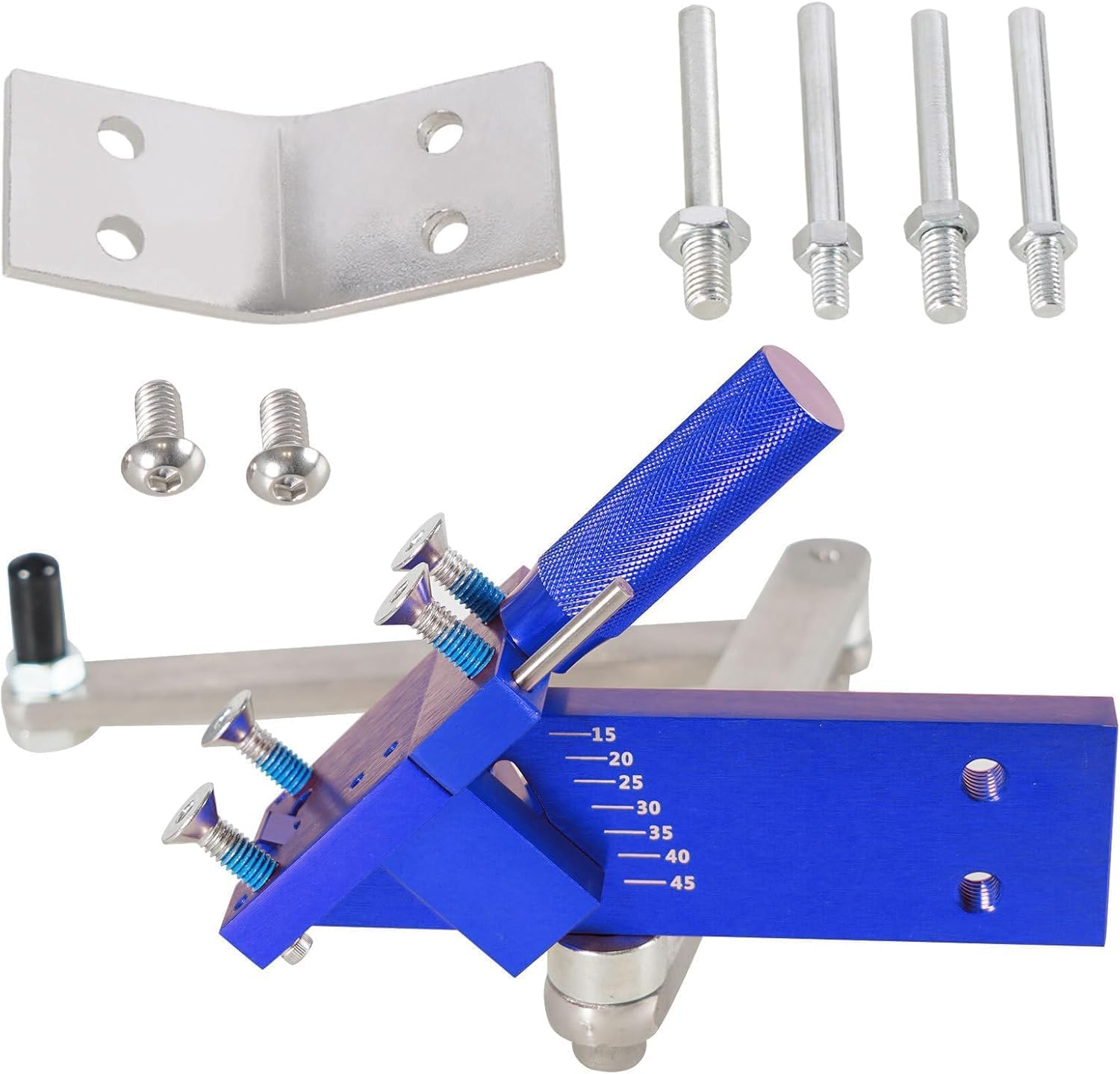 Lawn Mower Blade Sharpener Adjustable 15&deg;-45&deg; for Straight and Standard Lawnmower Blades Ergonomic Home & Commercial Sharpening Balancer Bracket (Black,5005)