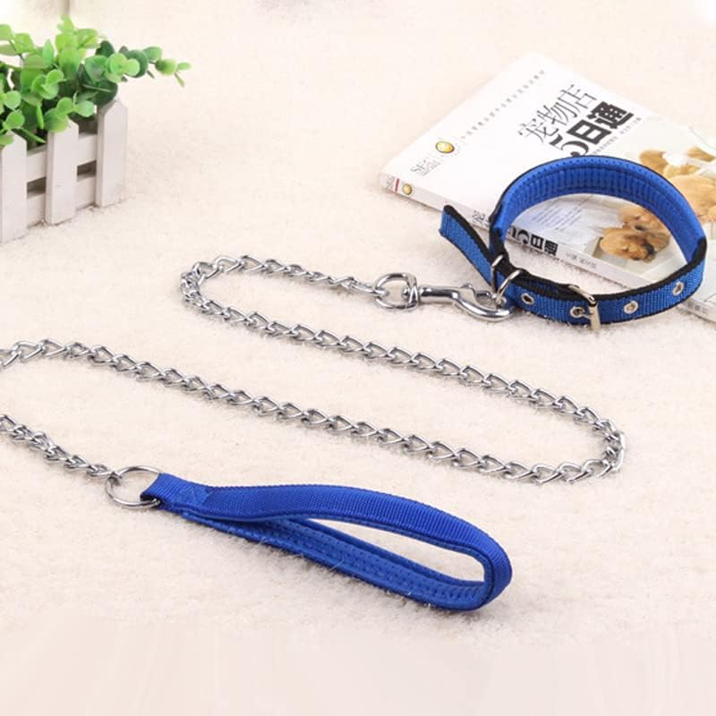 120CM Heavy Duty Pet Dog Puppy Metal Chain Lead, Soft Padded Handle Leash, Durable Stainless Steel - Black image number 6