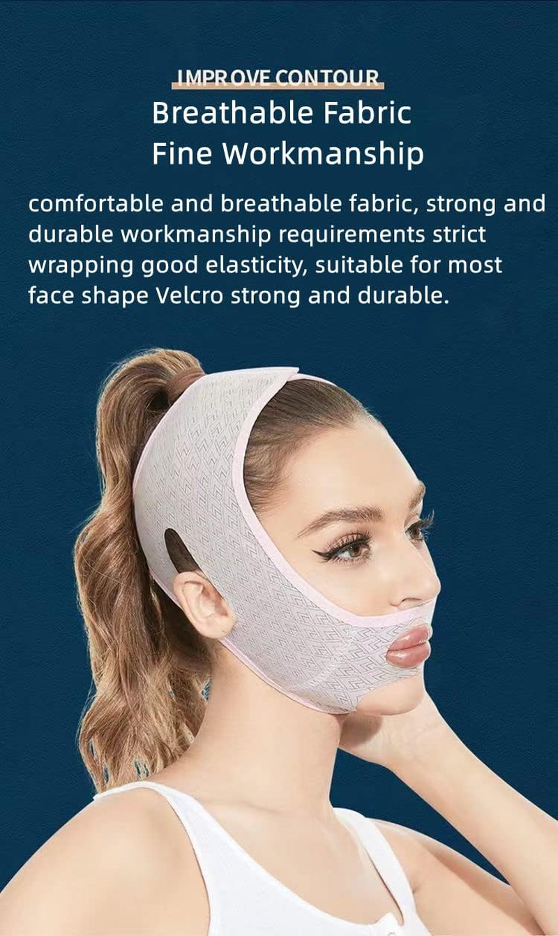 Beauty Face Sculpting Sleep Mask, Face Lifting Mask, V Line Lifting Mask, Double Chin Strap Face Sculpting Chin Lifting Face Mask, Chin up Face Lifting Belt Mask (1 Pack, Pink)