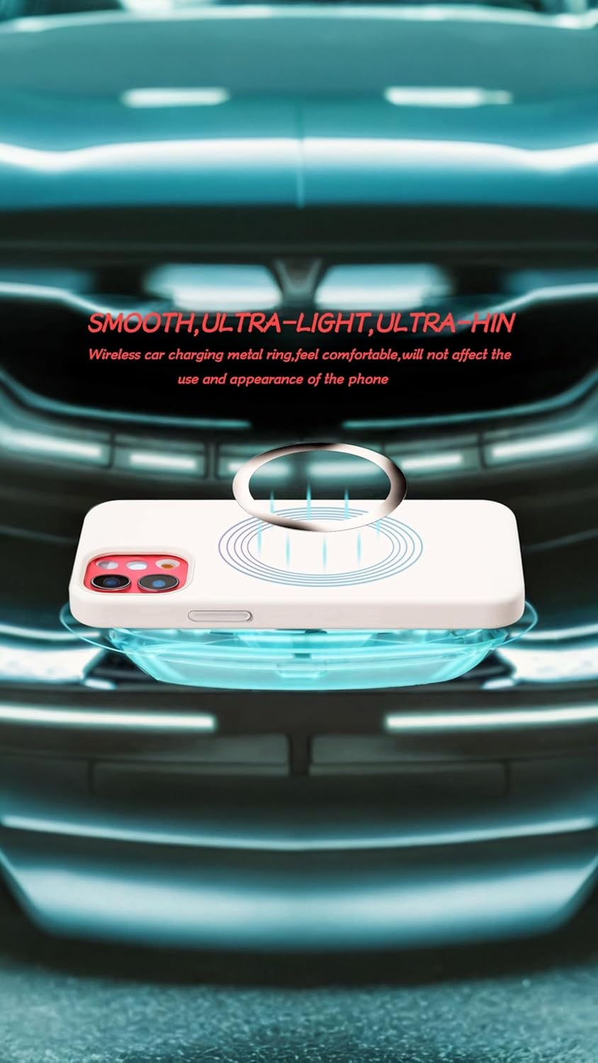 Honwor Universal Metal Rings for Wireless Charger - 16-Piece Magnetic Car Charger Kit - Secure, Fast Charging, Compatible with Iphone, Black