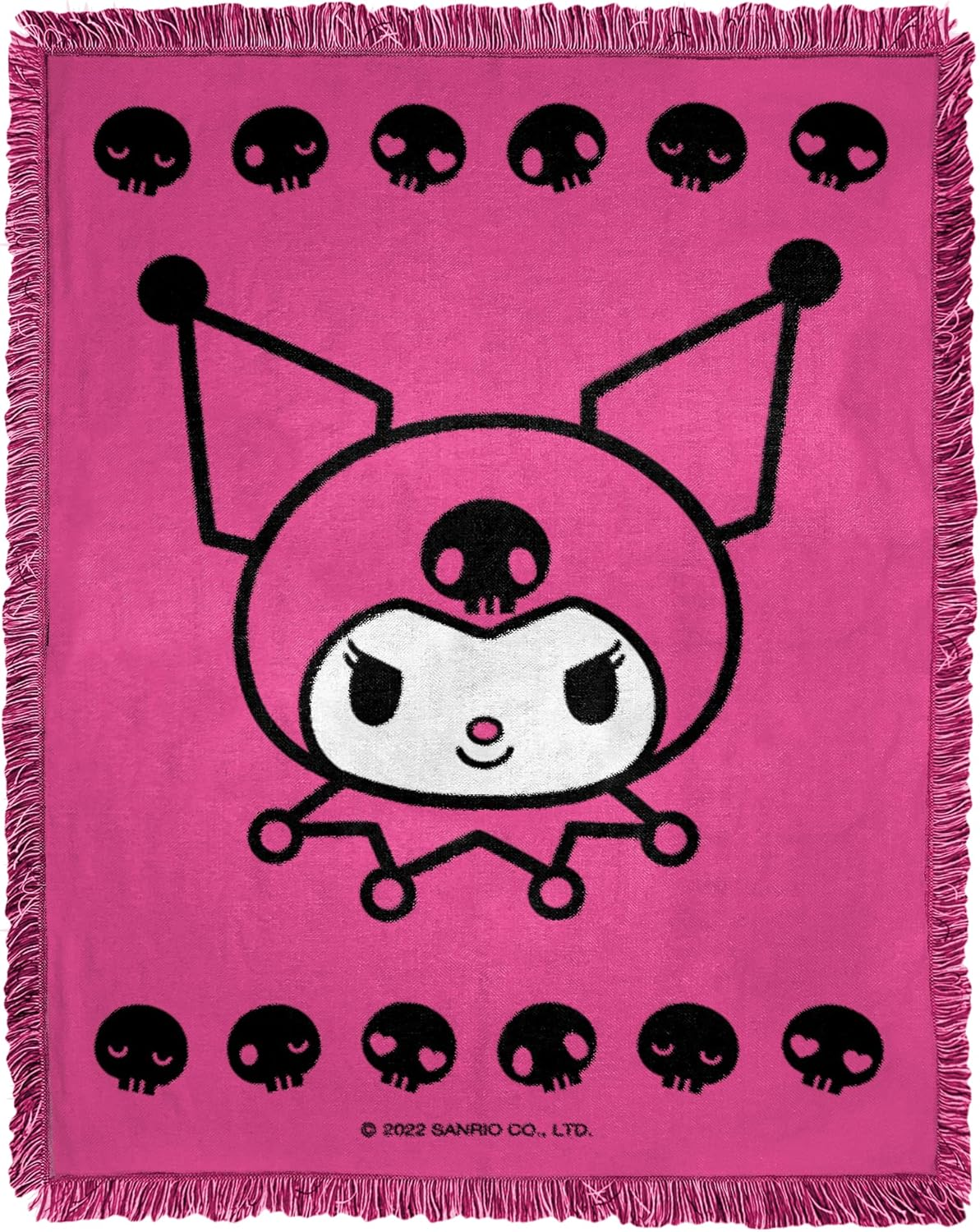 Northwest Woven Jacquard Throw Blanket, 46" X 60", Kuromi Sugar and Skulls