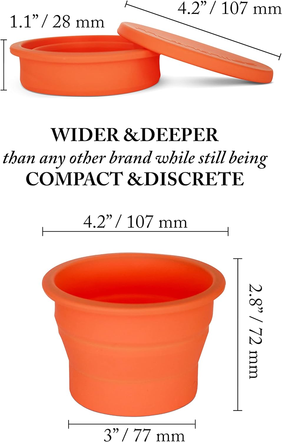 MOONTHLIES Multi-Use Container for Menstrual Cup / Disc | Public Restroom Cleaning or Travel Sterilizer | Collapsible Silicone Cleaner Case to Boil, Sterilize + Store Your Period Cups / Discs (Coral) image number 3