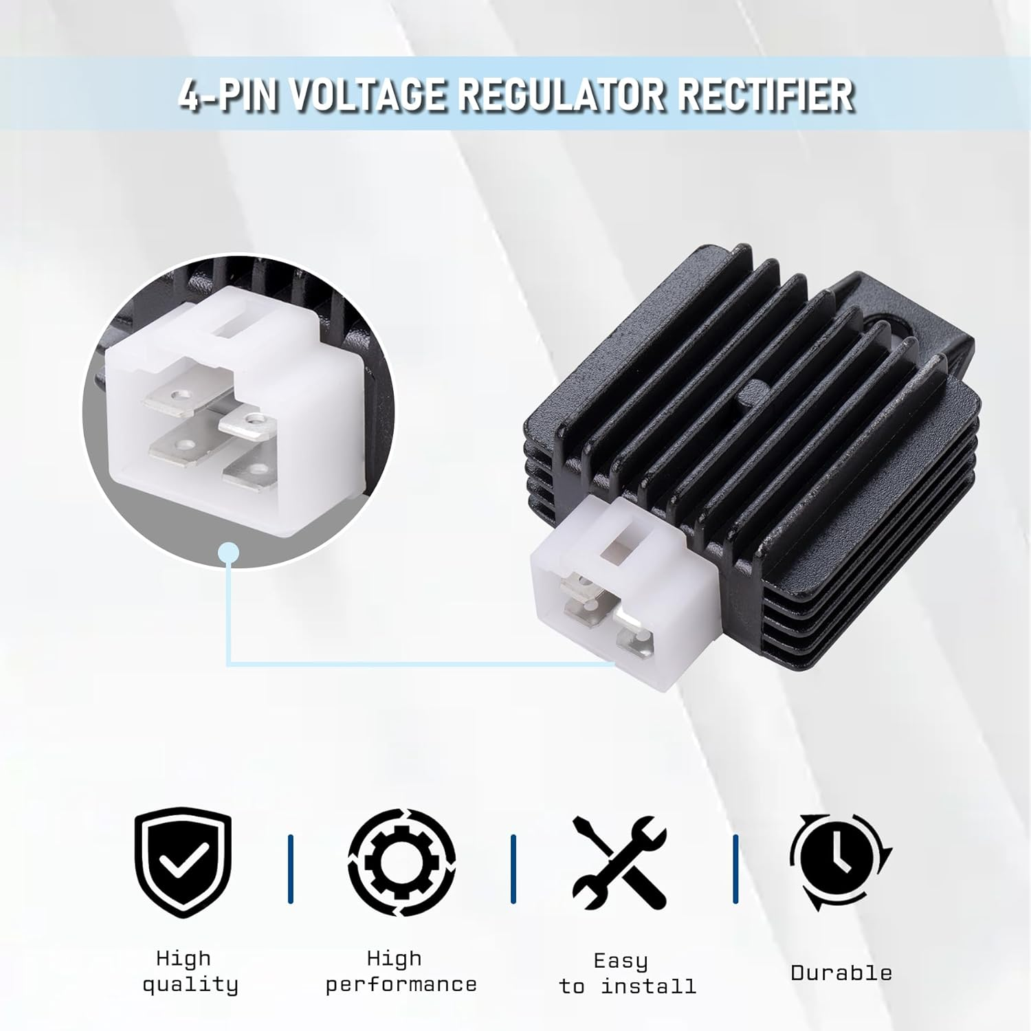 Ignition Coil 5-PIN CDI Box Solenoid 4-PIN Relay Voltage Regulator Spark Plug Kit for 50Cc 70Cc 90Cc 110Cc 125Cc ATV Chinese Go Kart Dirt Bike Pit Bike Taotao Moped Scooter image number 3