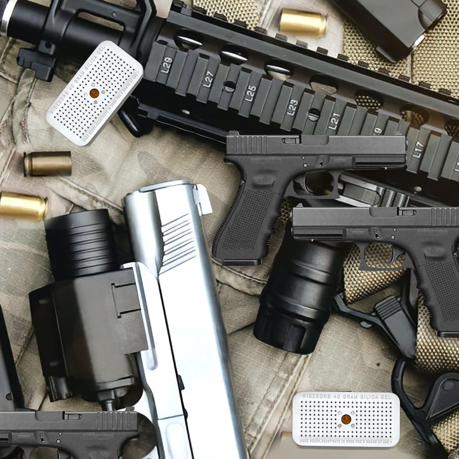 Wisesorb 40G Indicating Silica Gel Dehumidifier Desiccant Tin Canister, Wisetin Orange to Green Color Changing, SG-40 No Cobalt (II) Chloride-Reusable (Pack of 2) image number 4