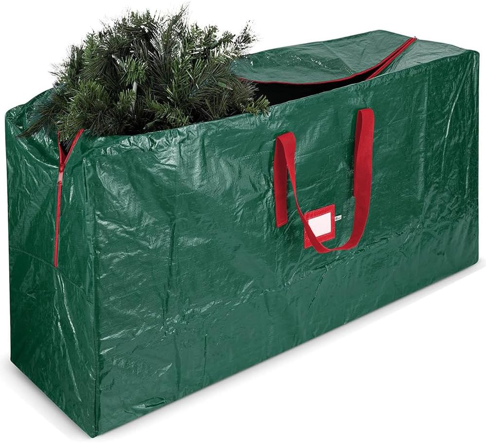 Suithink Super Large Christmas Tree Storage Bag, Reinforced Carry Handles, Dual Zippered Storage Containers,Waterproof Xmas Tree Bag Protects from Dust, Moisture & Insect,165 X 38 X 76CM