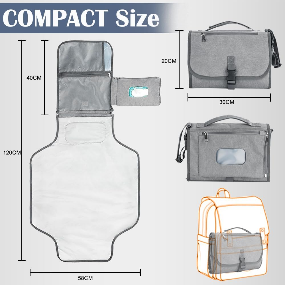 TINY SPARK Portable Diaper Changing Pad, Portable Changing Mat Baby Changing Pad with 4 Pockets Waterproof Travel Changing Kit for Home Uasge and Travel image number 4