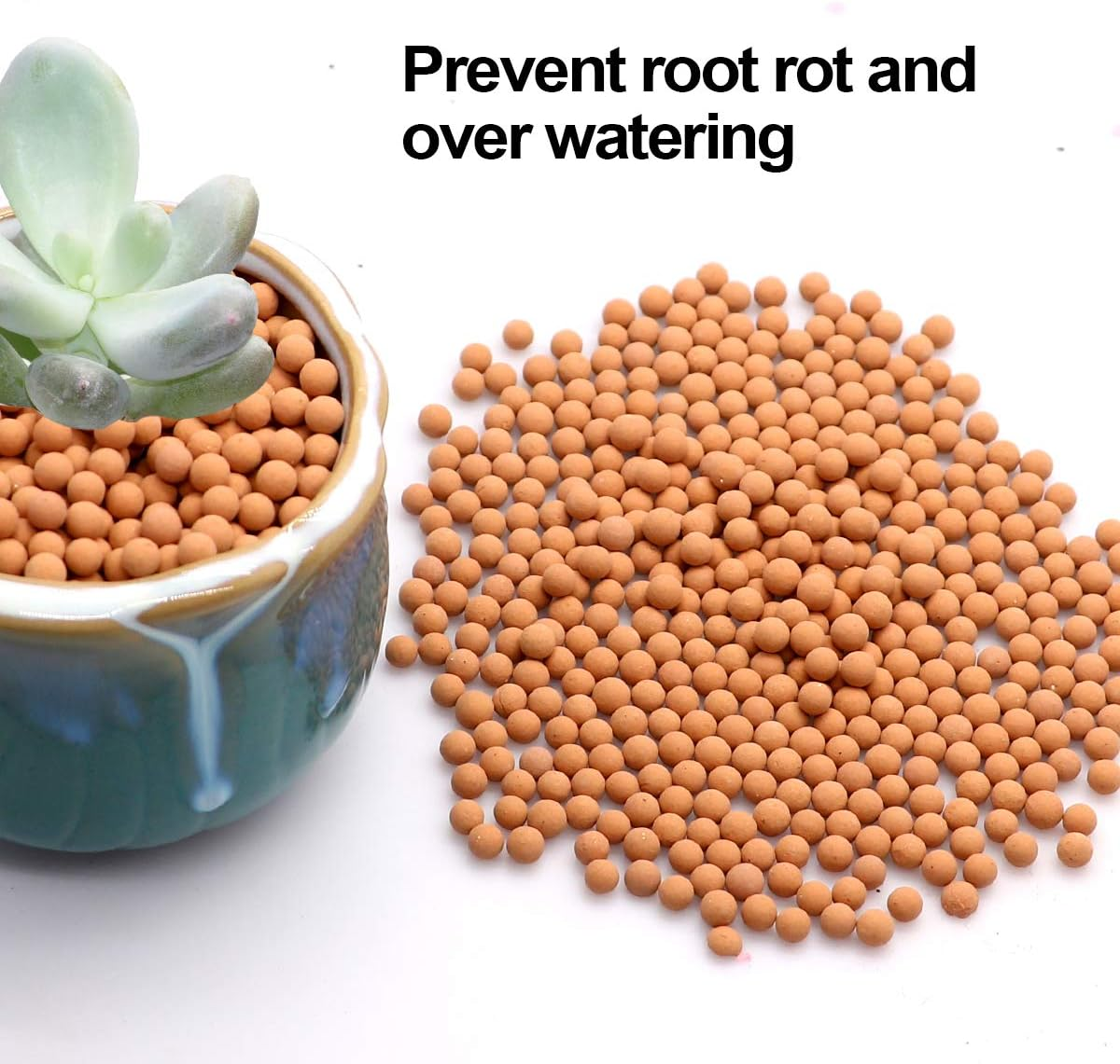 Clay Pebbles Gardening Ceramsite Orchid Hydroponic Grow Media Clay Rocks Drainage Water Purification Ceramsite Decor Cultivation Soil Stone Horticultural Grade for Soil Hydroponics Aquaponics 2.2Lb image number 5