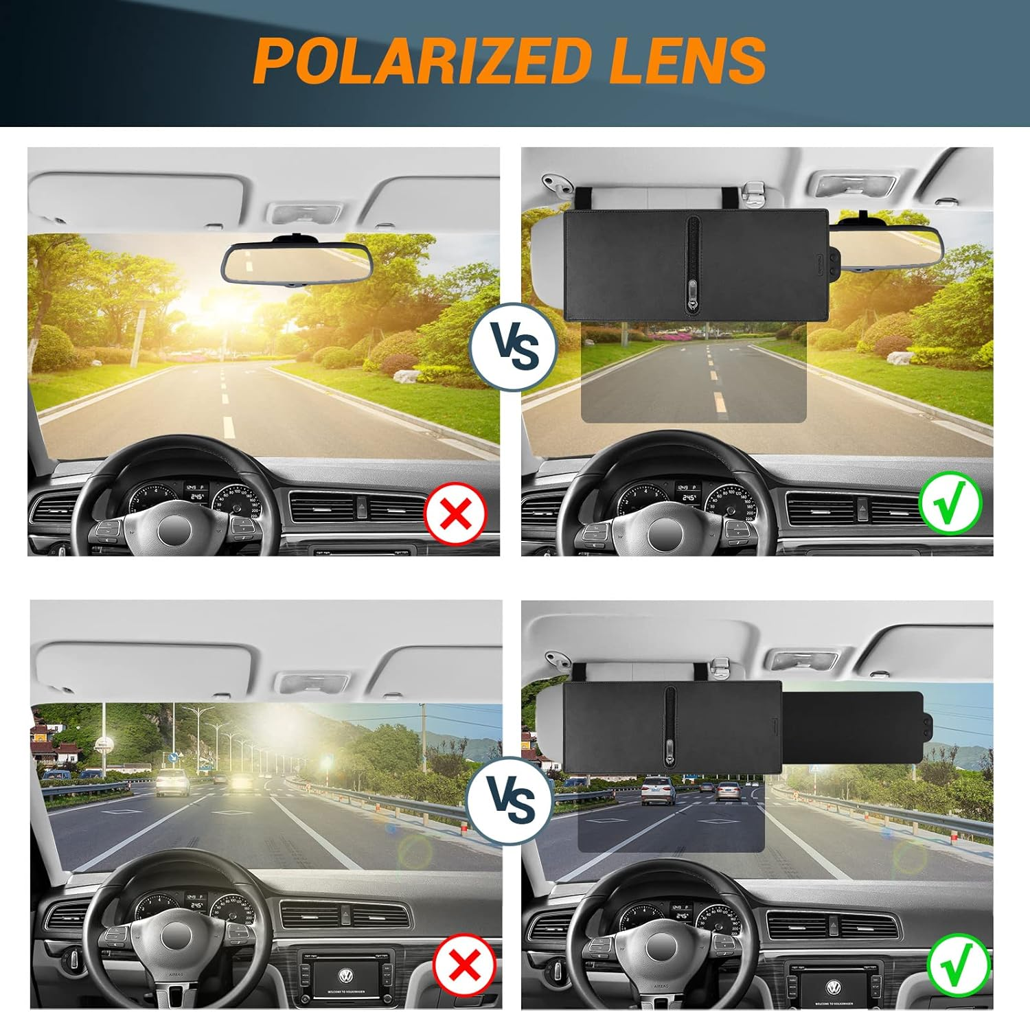 Zeyitian Upgraded Polarized Car Visor Extender Sun Blocker Car Sun Visor Extender for Car Visor,Sun Visor for Car Windshields Automotive Interior Sun Protection,Protects from UV Rays (Driver Side) image number 4