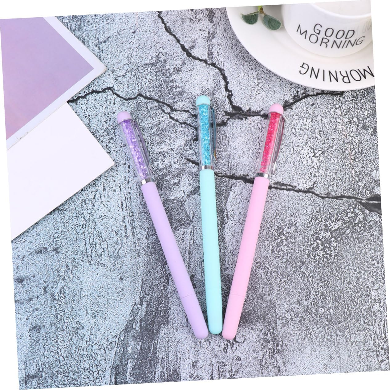Manicure Dotting Tools Rhinestones Picker 3Pcs Plastic Nail Art Dotting Pen Set 16.3X1.3X1Cm Easy and Safe to Use Practical Nail Art Learners Manicurist Salon Crafts - Purple image number 5