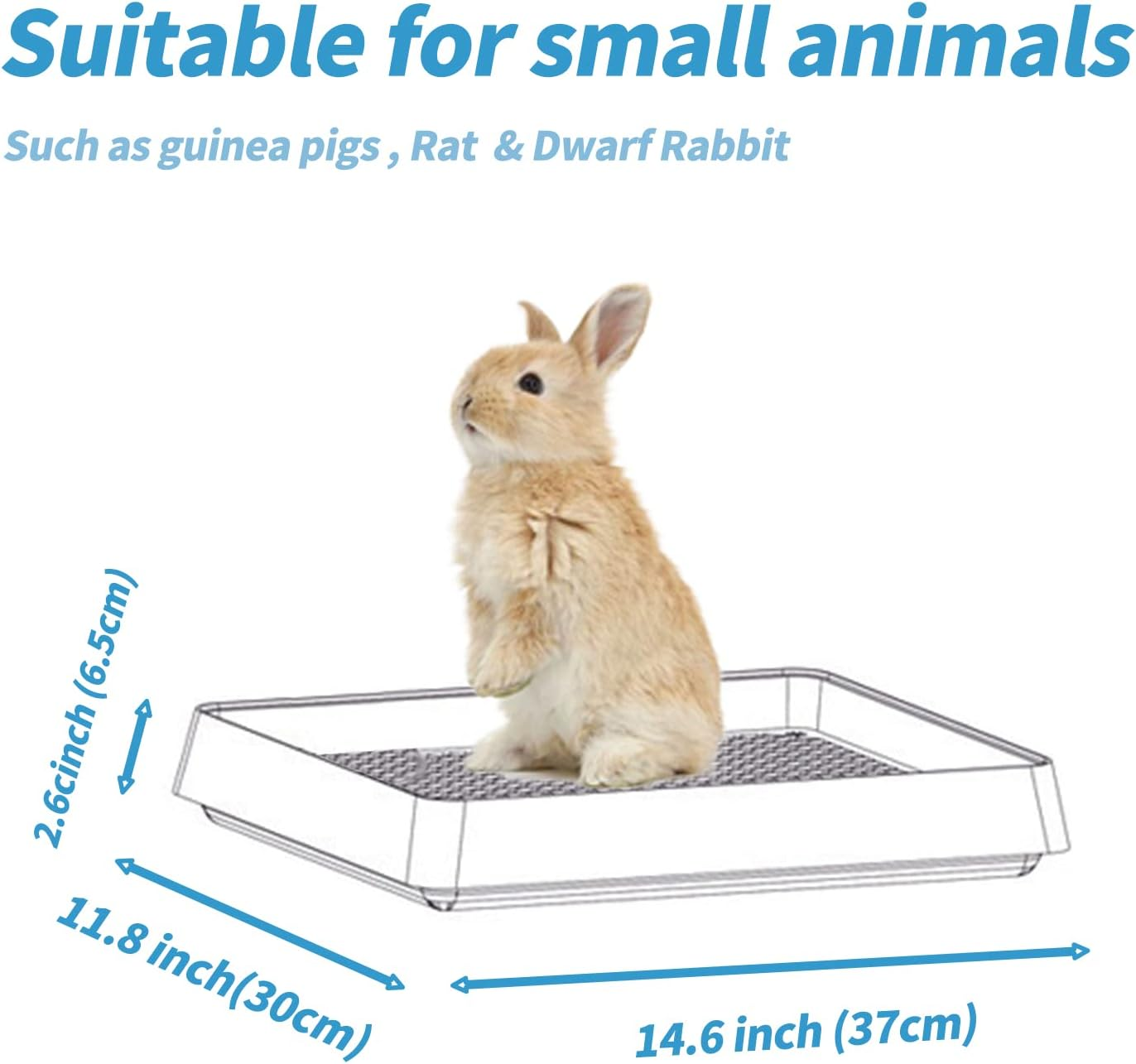 PODOO Rabbit Large Litter Box, Guinea Pig Training Pan Cage with Toilet Tray, Ideal for Rats, Ferret, Bunny Small and Medium Animals (Medium) image number 5